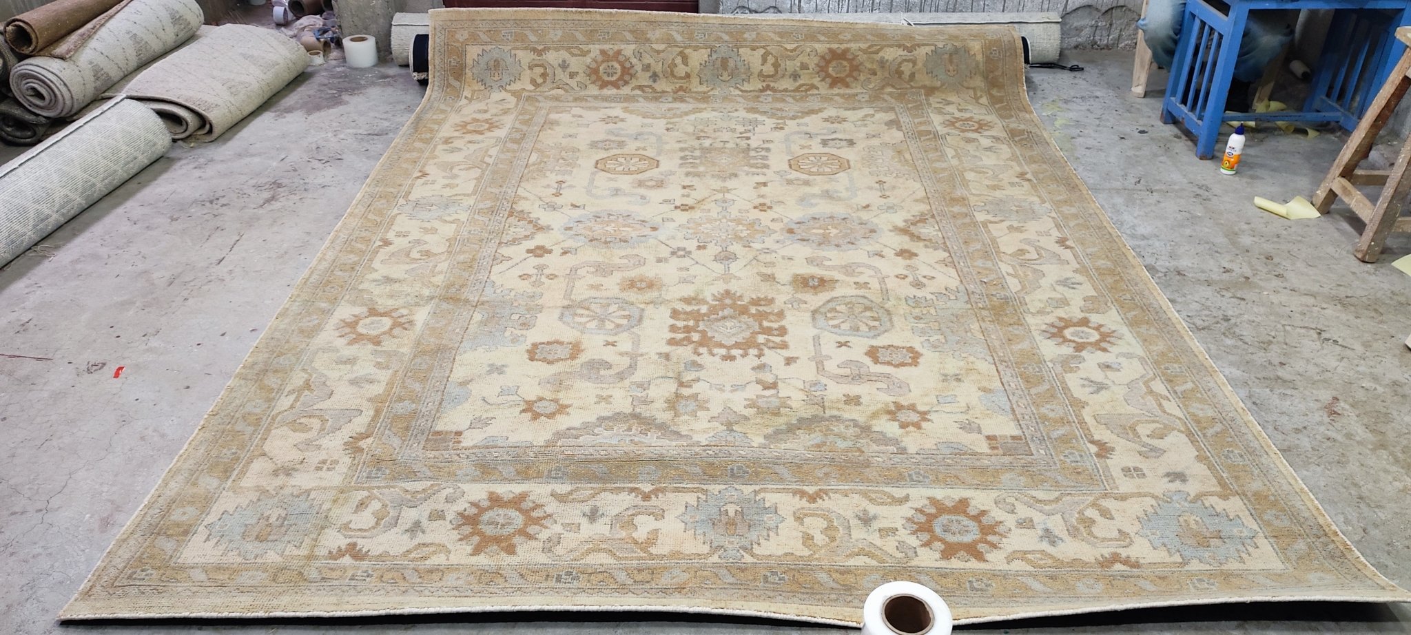 Shannon Bowers Beige Hand-Knotted Oushak Rug 8x10 | Banana Manor Rug Company