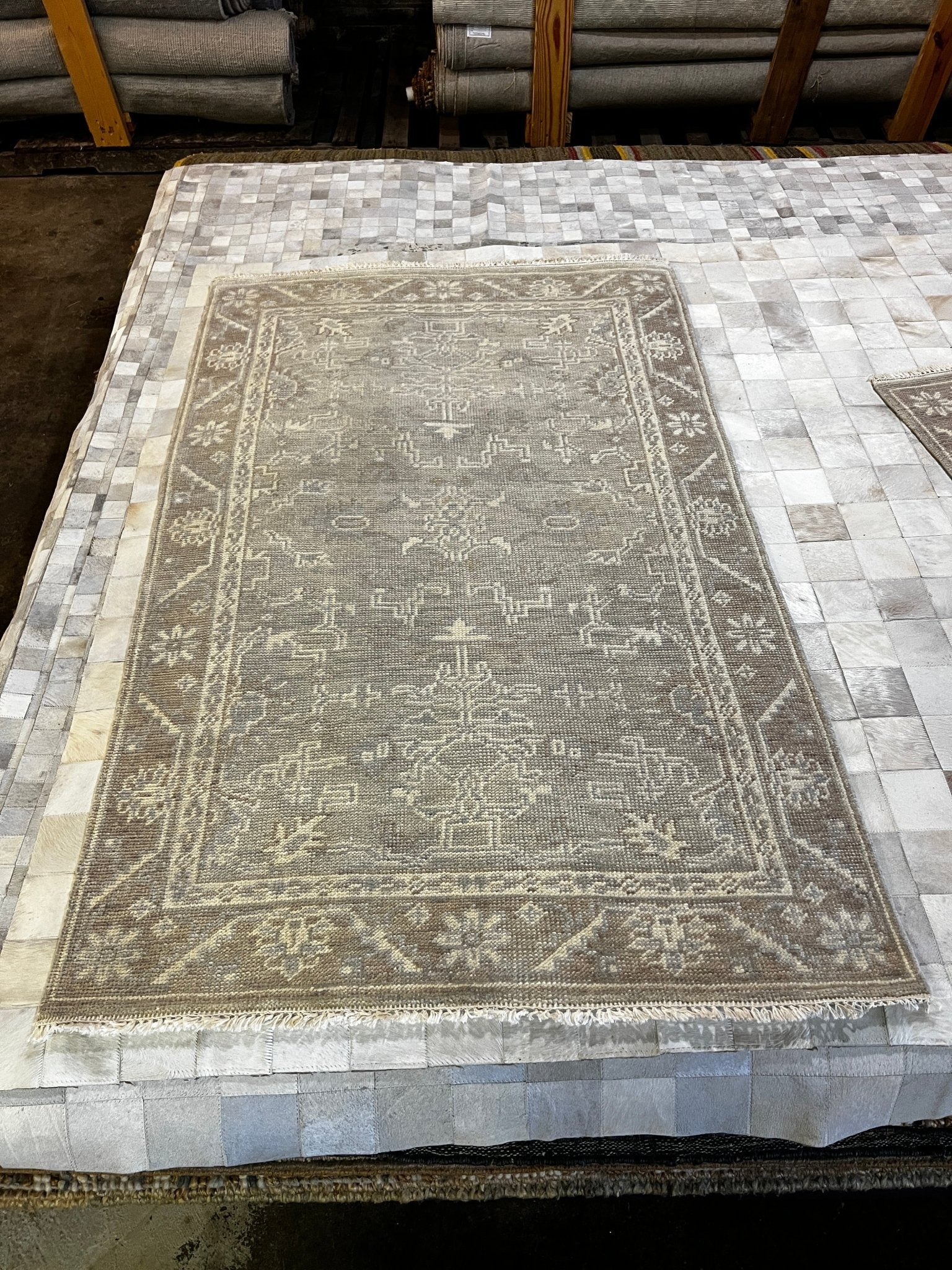 Sharon Clark 4x6 Hand-Knotted Silver & Grey Turkish Oushak | Banana Manor Rug Factory Outlet