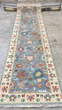 Sheena 2.6x10 Light Blue and Ivory Hand-Knotted Runner | Banana Manor Rug Company