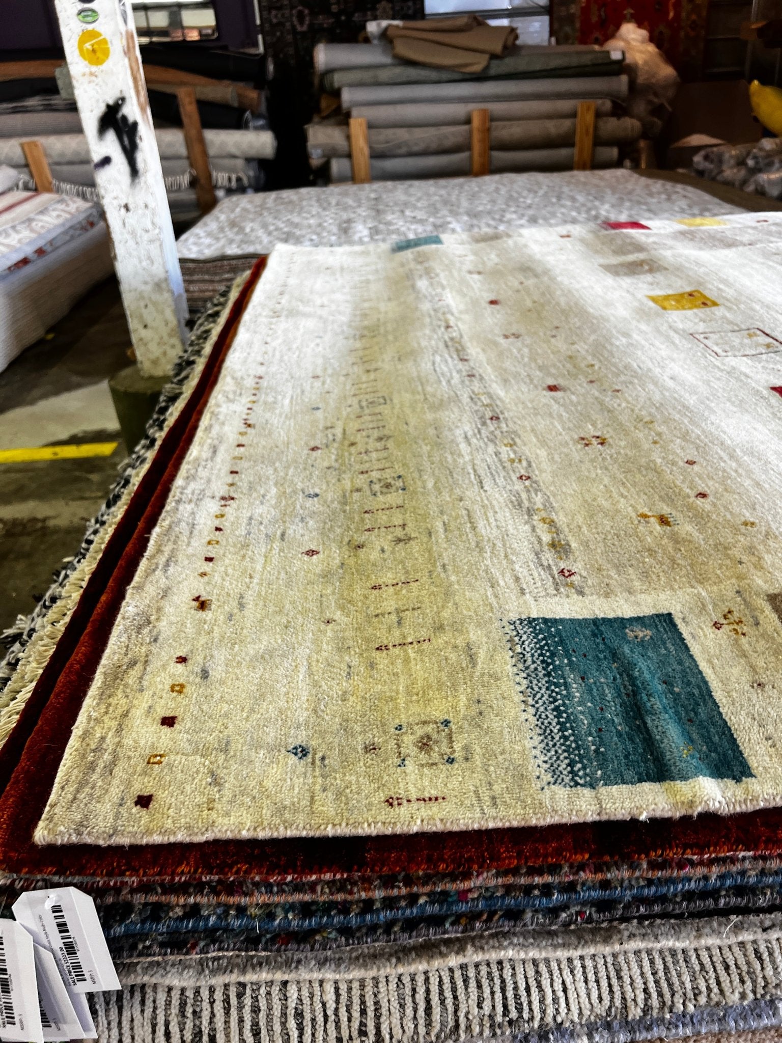 Sheila E. 6.6x10 Hand Knotted Beige Lori Buff | Banana Manor Rug Factory Outlet