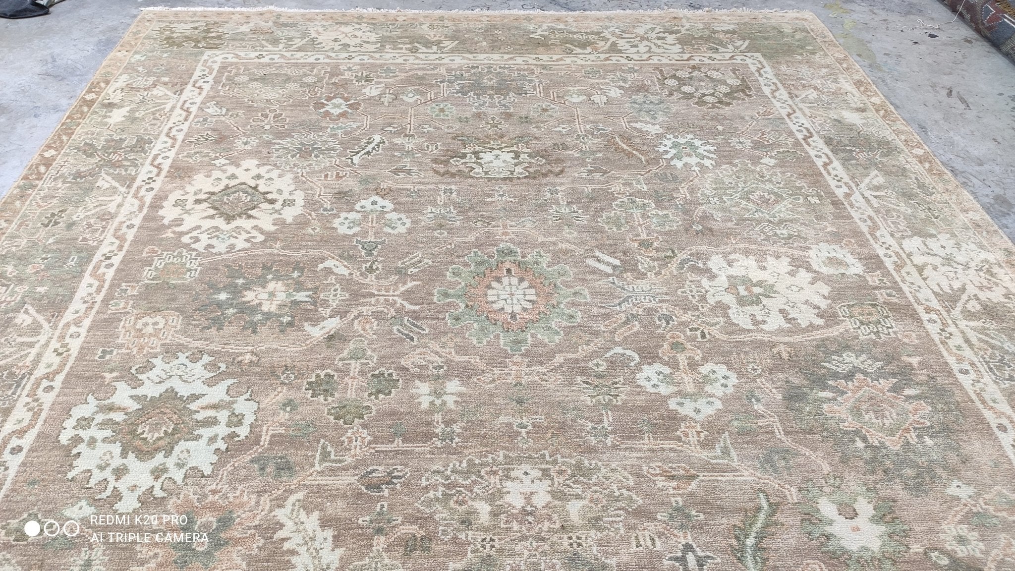 Shelly 8x10 Light Brown Hand-Knotted Oushak Rug | Banana Manor Rug Company