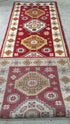 Siesta 2.9x8.6 Red and Ivory Hand-Knotted Kazak Runner | Banana Manor Rug Company