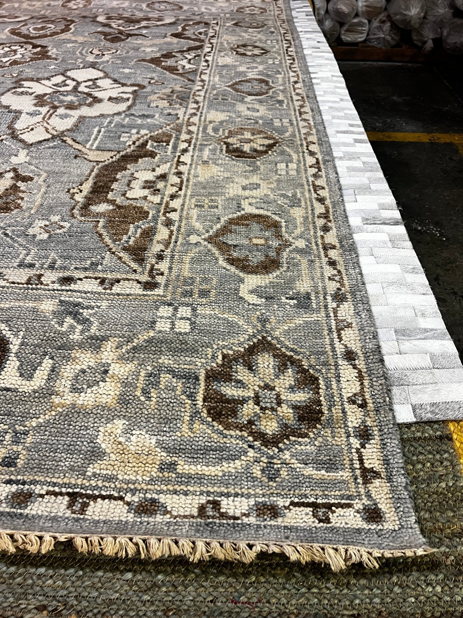 Sigrid Thornton 8X10 Hand-Knotted Oushak Rug Grey and Ivory | Banana Manor Rug Factory Outlet