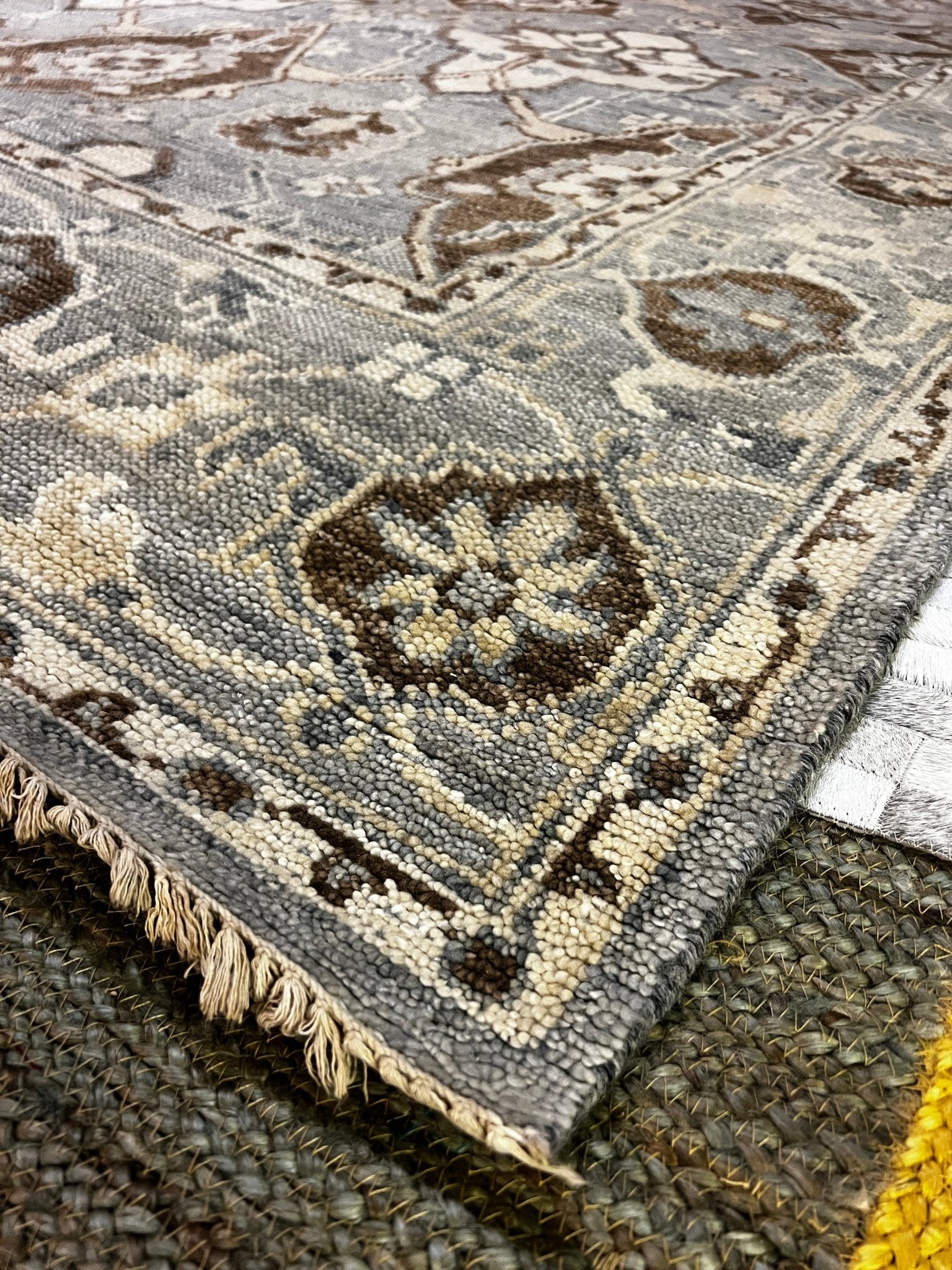 Sigrid Thornton 8X10 Hand-Knotted Oushak Rug Grey and Ivory | Banana Manor Rug Factory Outlet