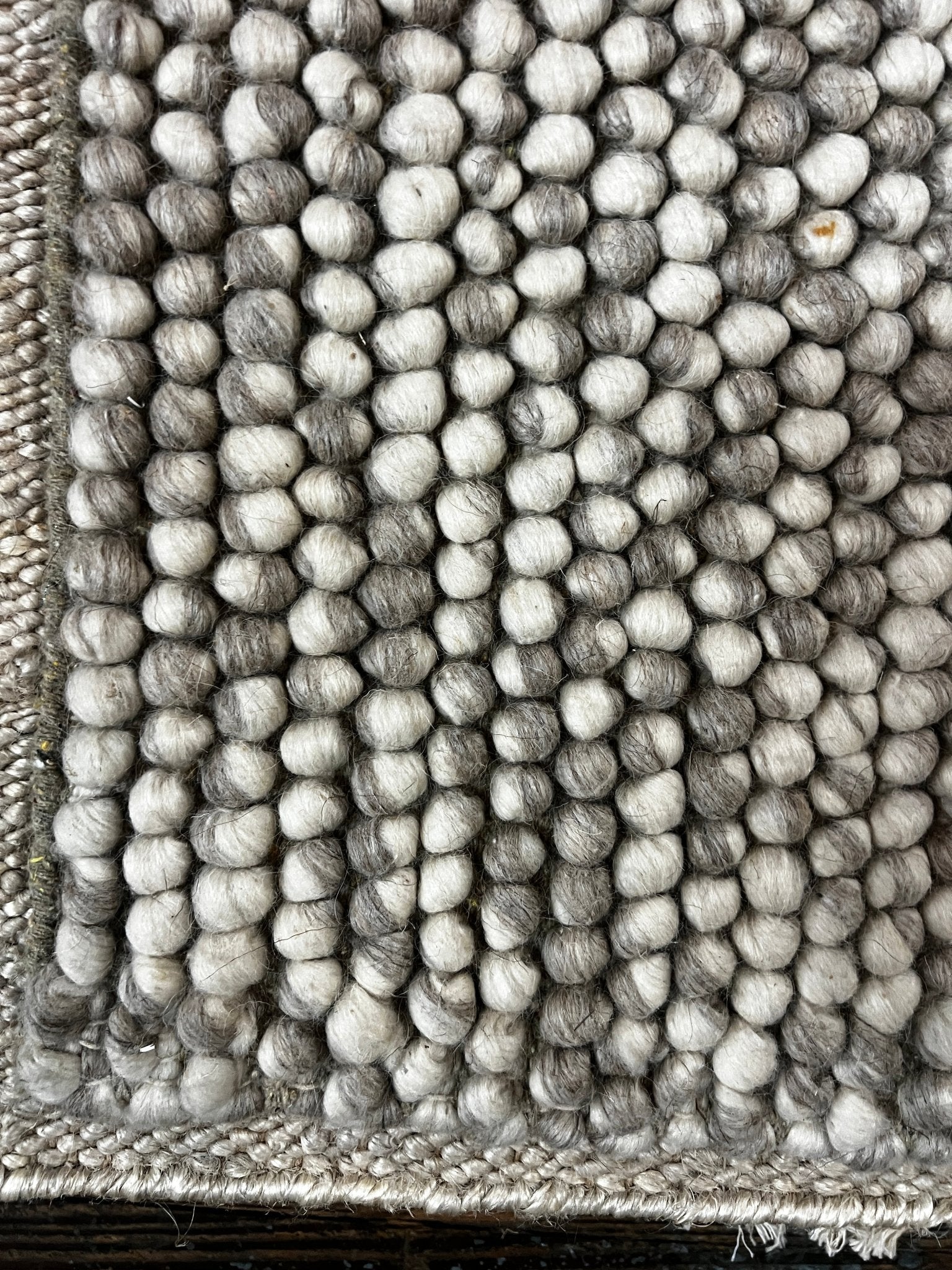 Silas Handwoven Eye Ball White and White & Grey Durrie Rug | Banana Manor Rug Factory Outlet