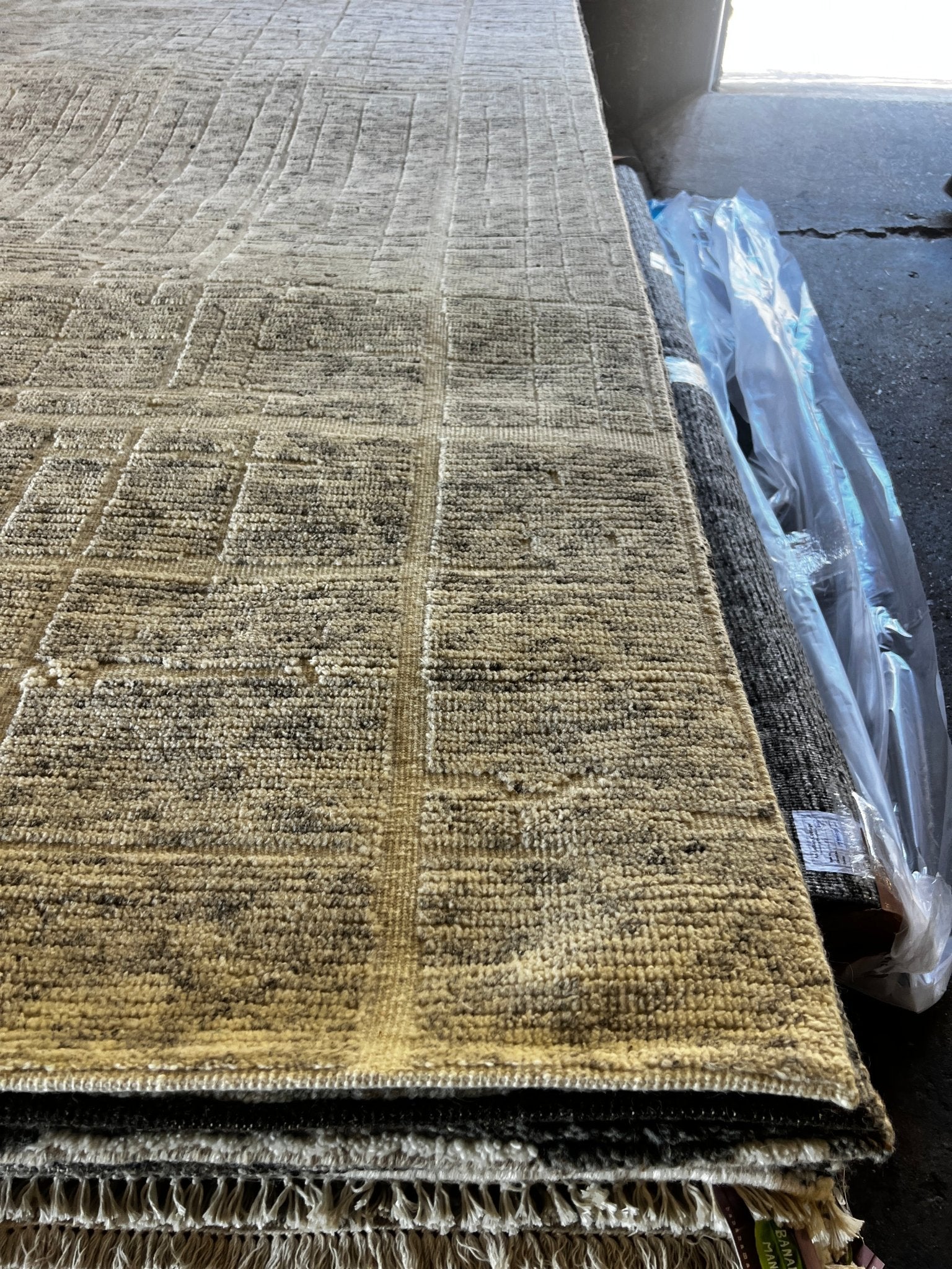 Silva 9.3x11.9 Hand-Knotted Natural Modern | Banana Manor Rug Factory Outlet