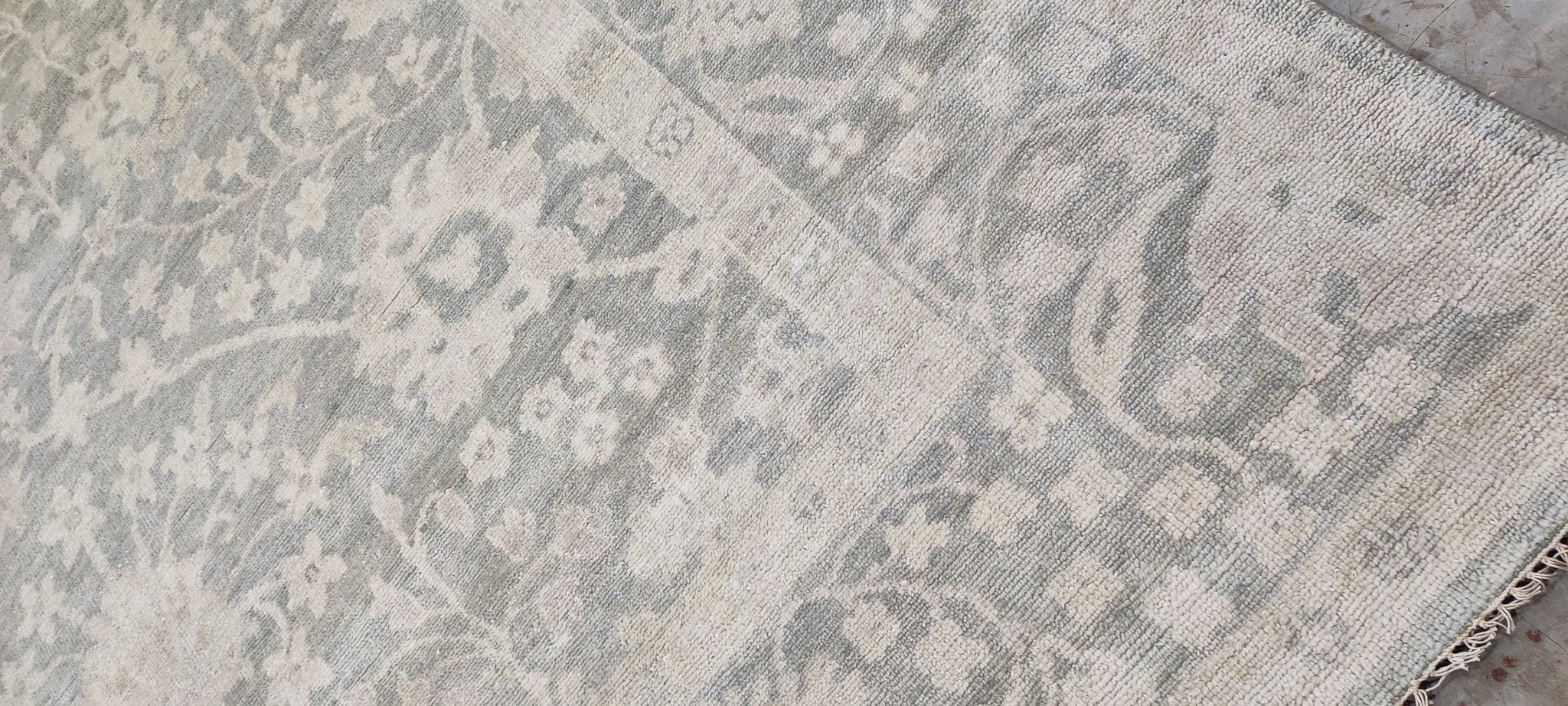 Silver Spice O'Hara Hand-Knotted Oushak Rug Aqua and Silver O'Hara 9x12 | Banana Manor Rug Company