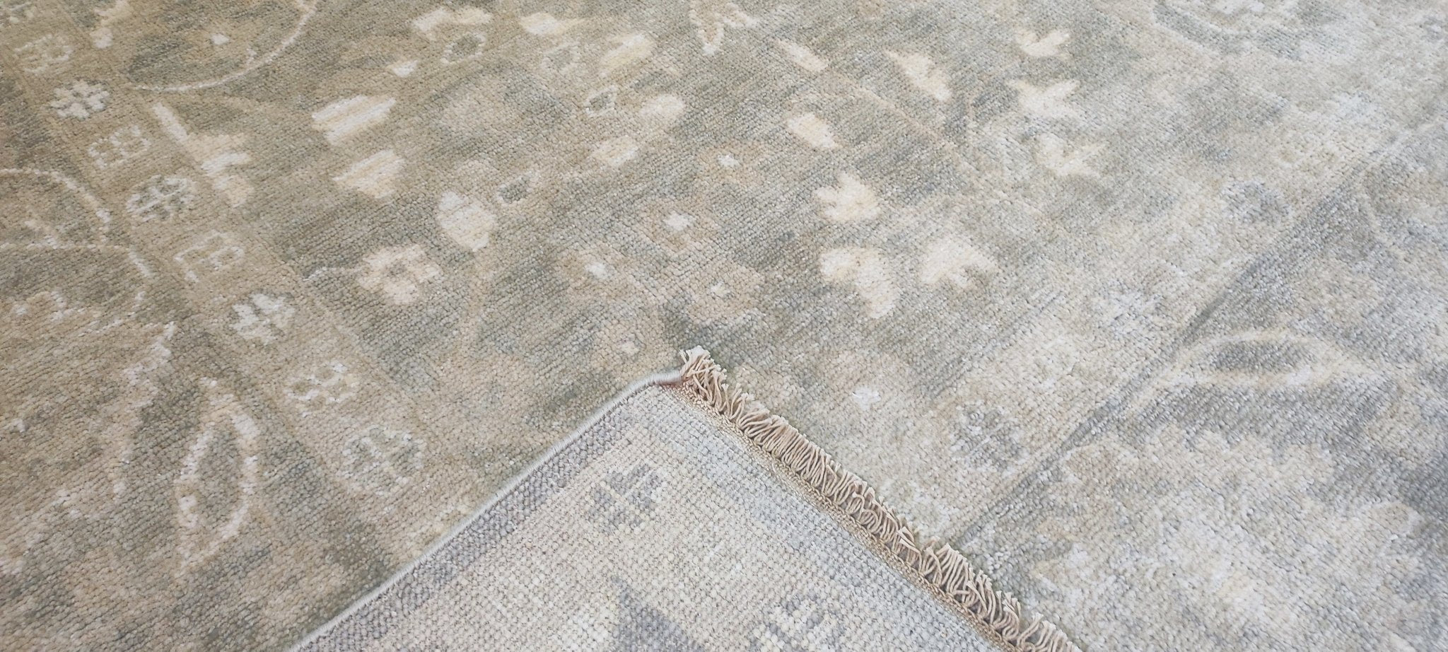 Silver Spice O'Hara Hand-Knotted Oushak Rug Aqua Silver O'Hara 10x13.9 | Banana Manor Rug Company