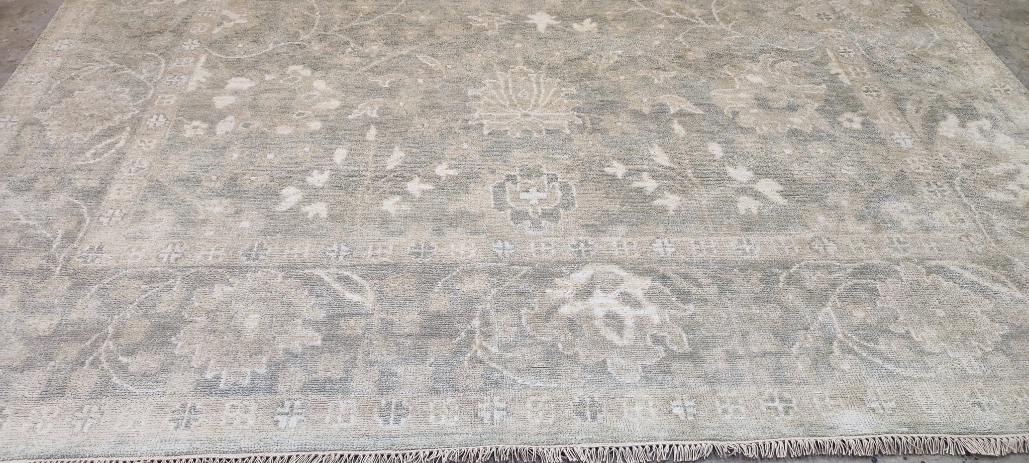 Silver Spice O'Hara Hand-Knotted Oushak Rug Aqua Silver O'Hara 10x13.9 | Banana Manor Rug Company