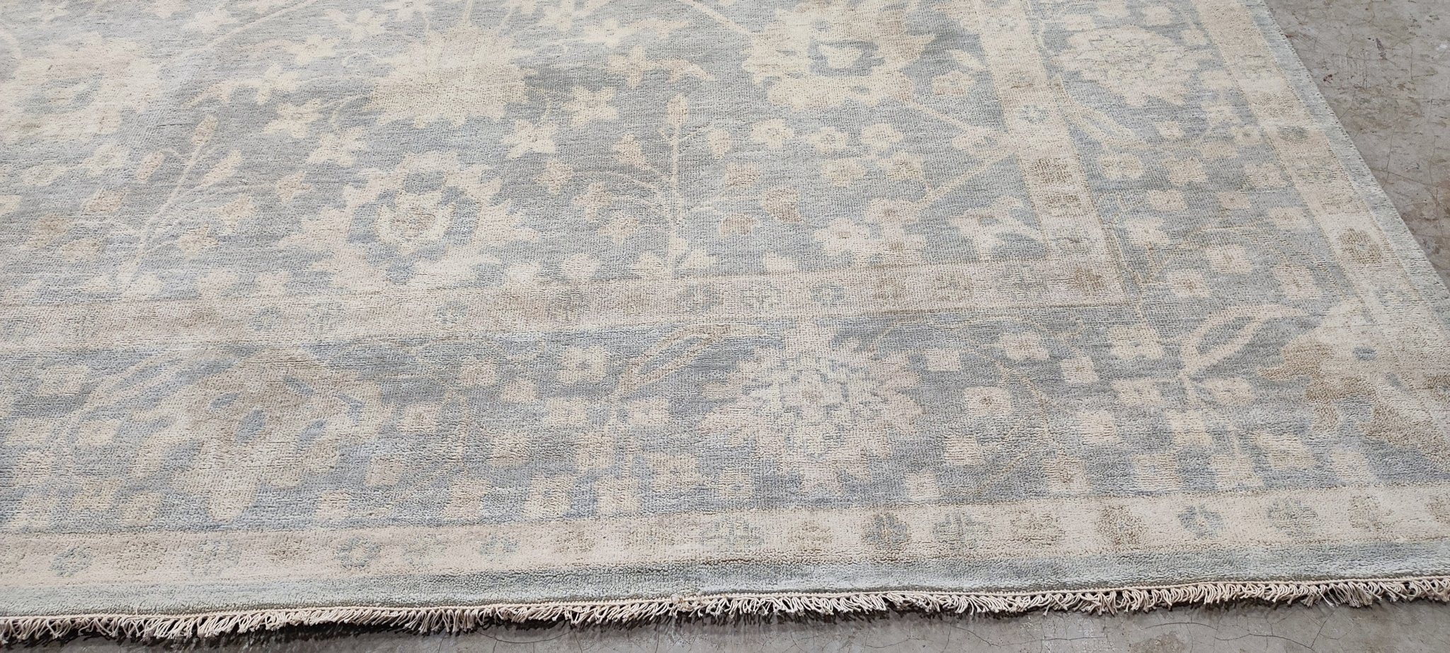 Silver Spice O'Hara Hand-Knotted Oushak Rug Aqua Silver O'Hara 9x12 | Banana Manor Rug Company