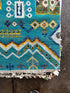 Sister Rosetta 9x11.9 Hand Knotted Neon Blue Ikat | Banana Manor Rug Factory Outlet