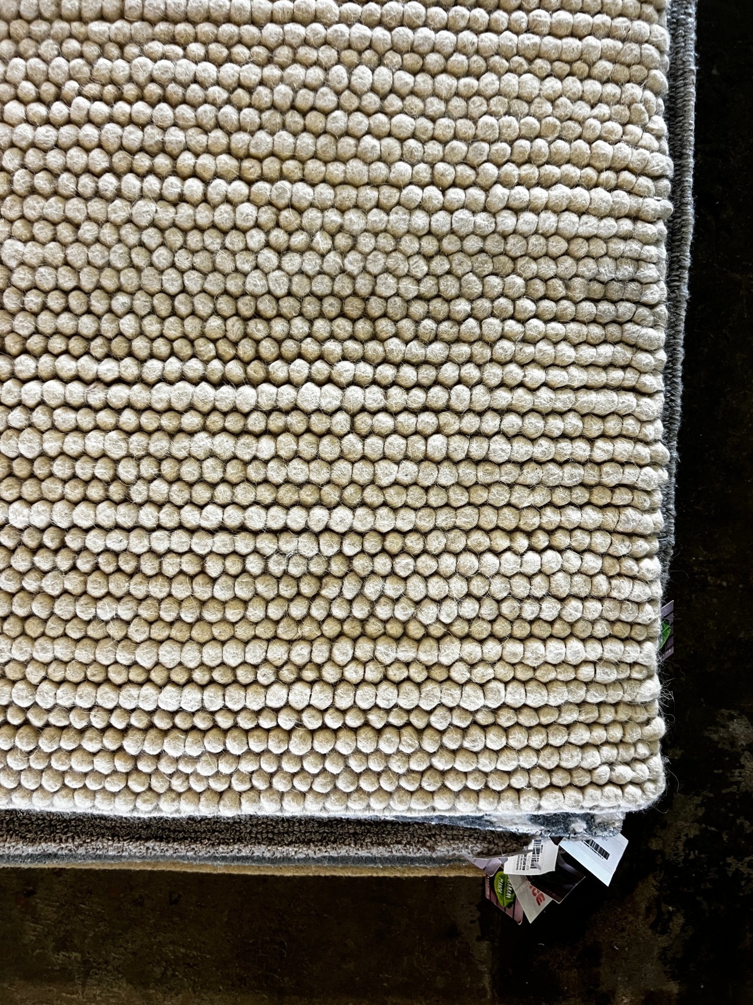 Sophia Lee 9.6x13.6 Handwoven Wool Durrie Natural Ivory Loop Ball | Banana Manor Rug Factory Outlet