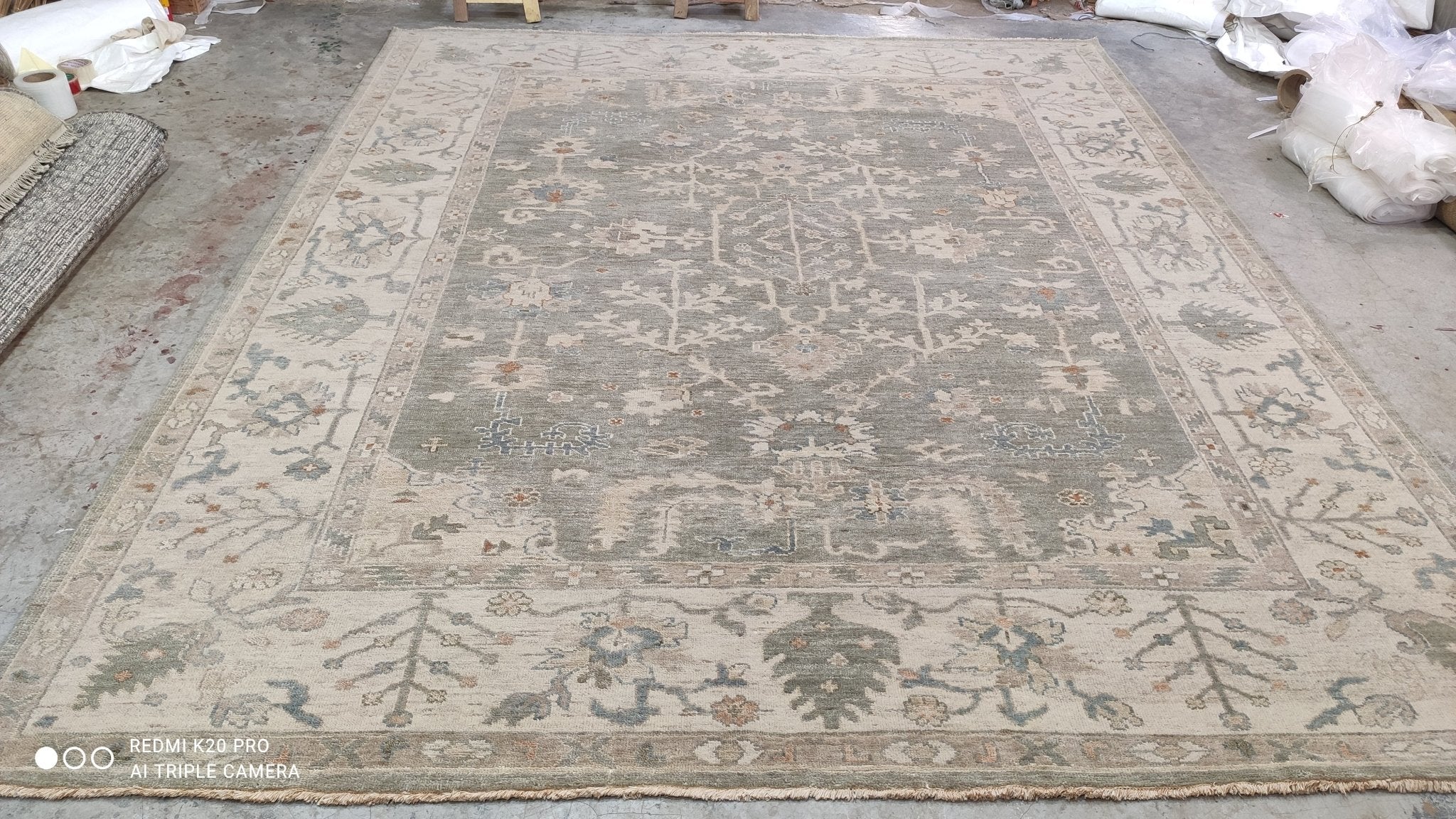 Sophisticated Southern Dream Tan 8x10 Hand-Knotted Oushak | Banana Manor Rug Company