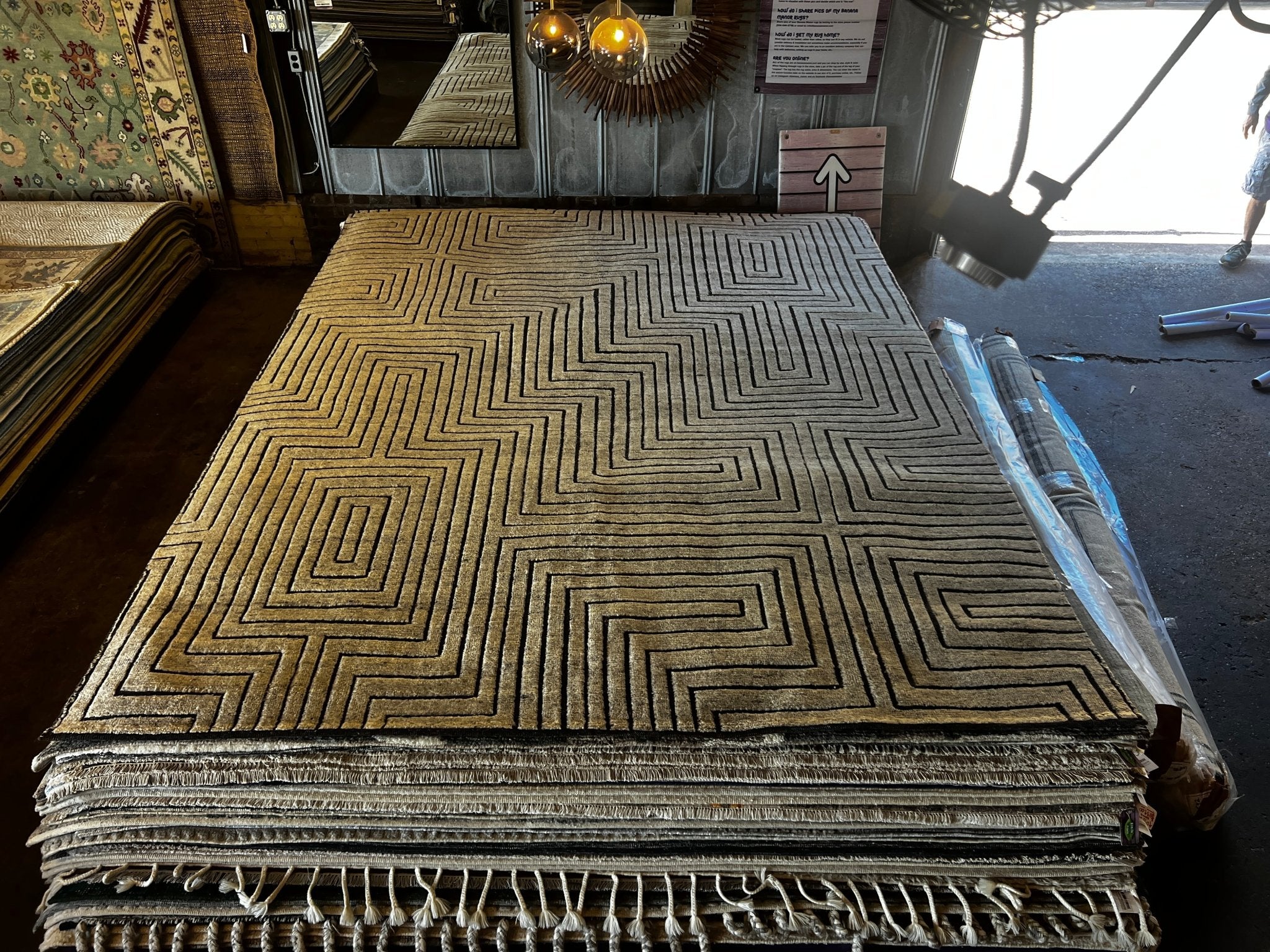 Spencer 9x12 Hand-Knotted Tan & Brown Modern | Banana Manor Rug Factory Outlet