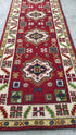 St. Armand 3x8.3 Red and Ivory Hand-Knotted Kazak Runner | Banana Manor Rug Company