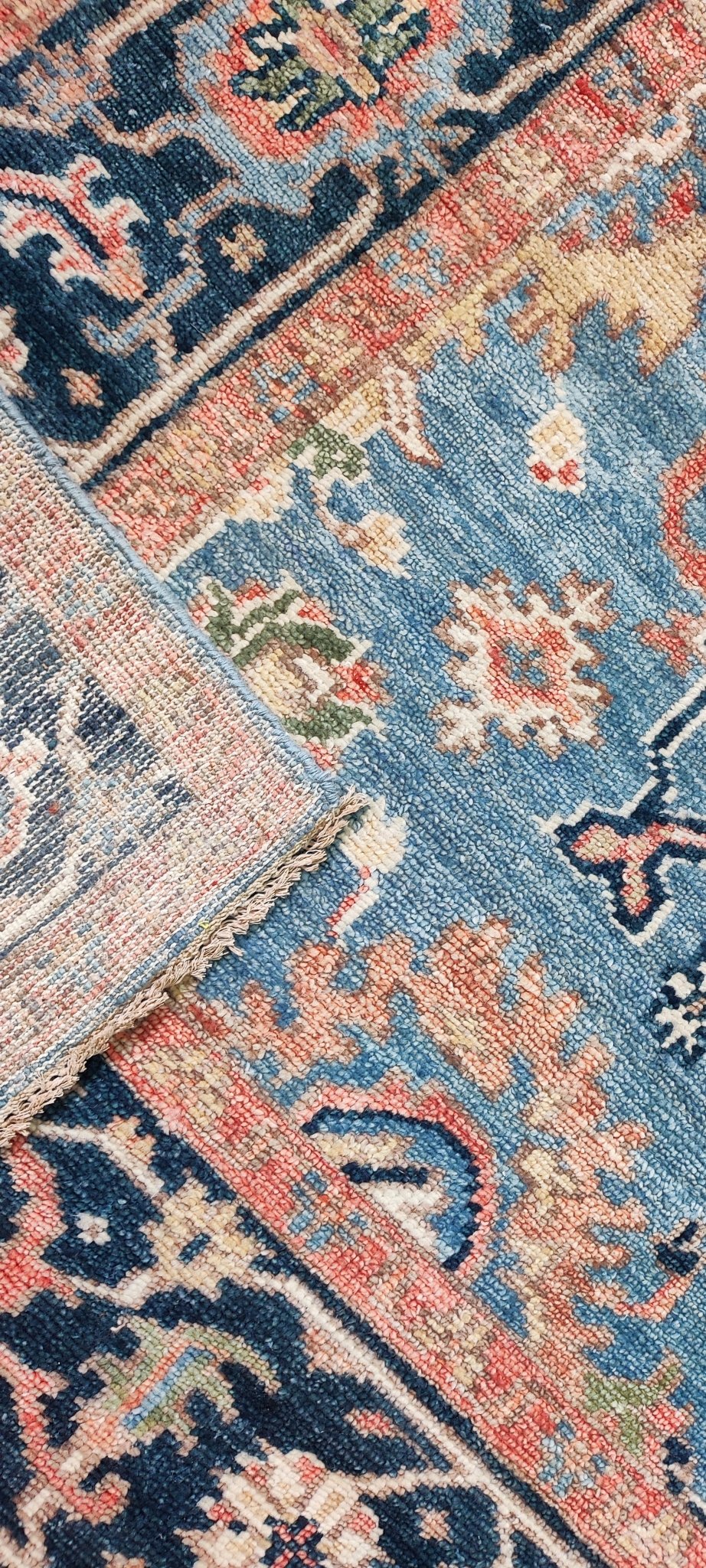 St. Vincent 8.6x12.6 Hand Knotted Medium Blue & Blue Oushak | Banana Manor Rug Factory Outlet