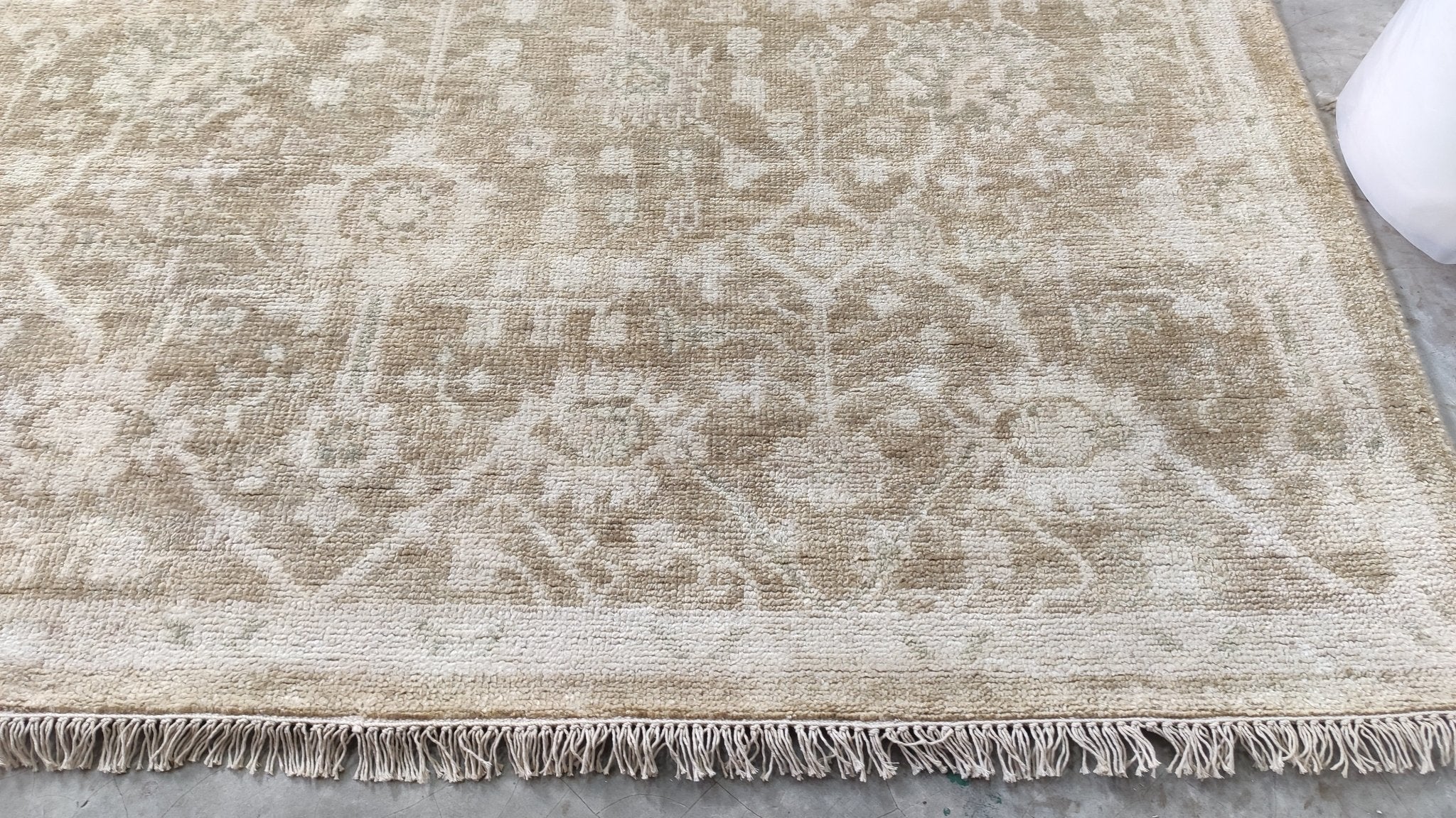 Stacy Sinclair 10x14 Gold and BeigeHand-Knotted Oushak Rug | Banana Manor Rug Company