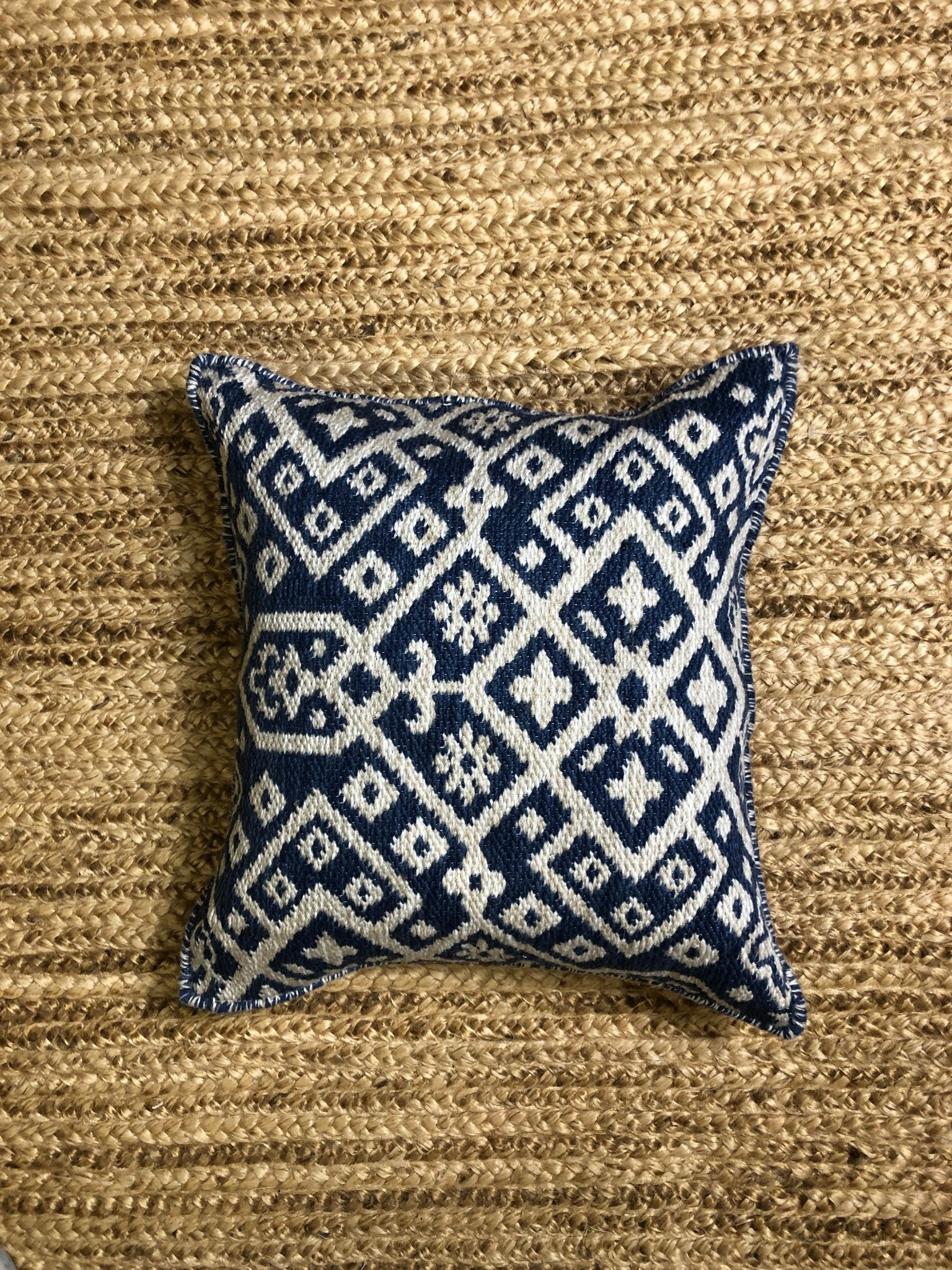 Starlette Bright Blue and White Pillow | Banana Manor Rug Company
