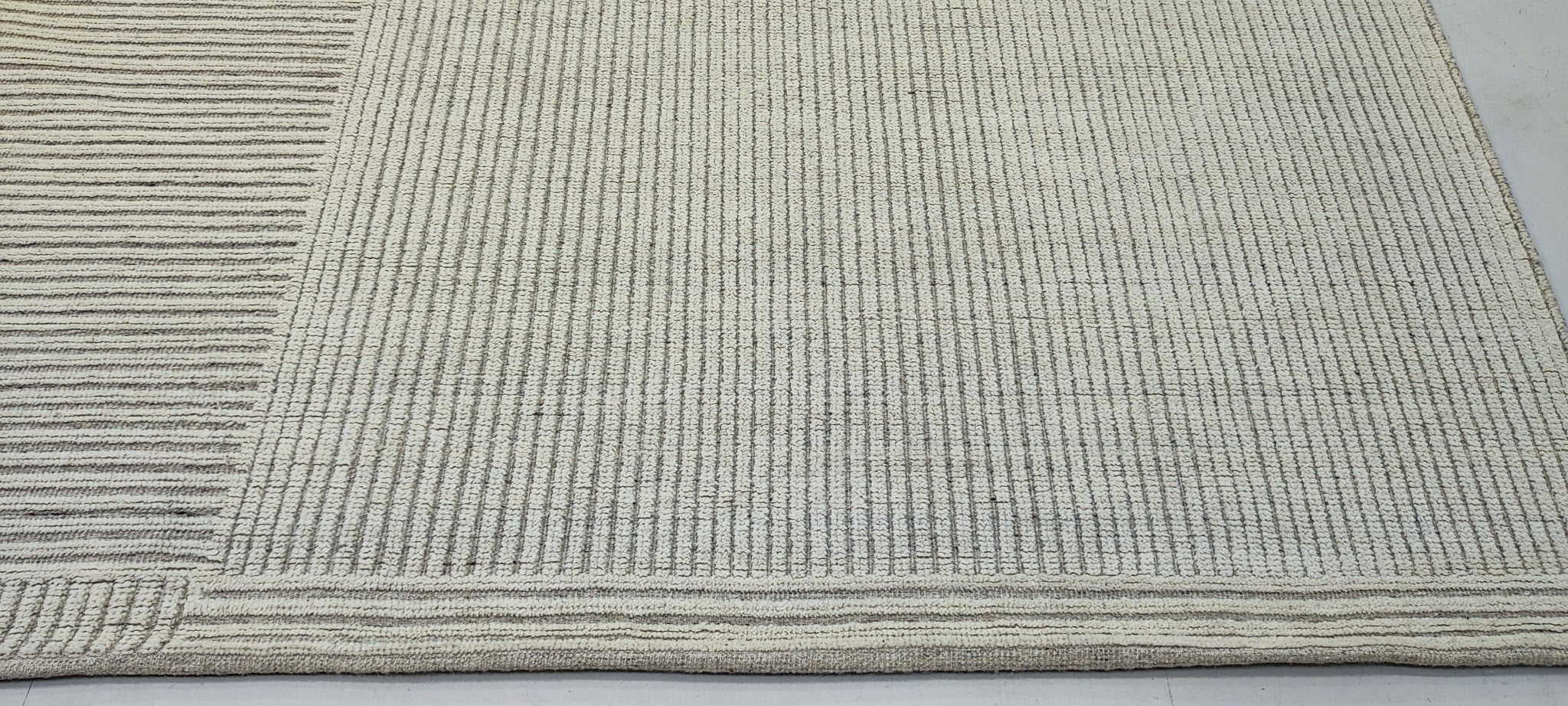 Steffan 9.3x11.9 Hand-Knotted Ivory & Grey High Low | Banana Manor Rug Factory Outlet