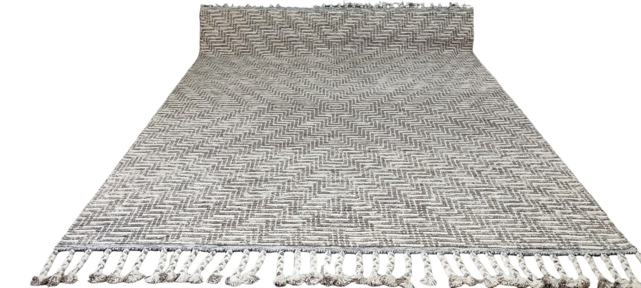 Stephen Curry Hand-Knotted Modern Rug Natural Grey Loop 8x10 | Banana Manor Rug Company