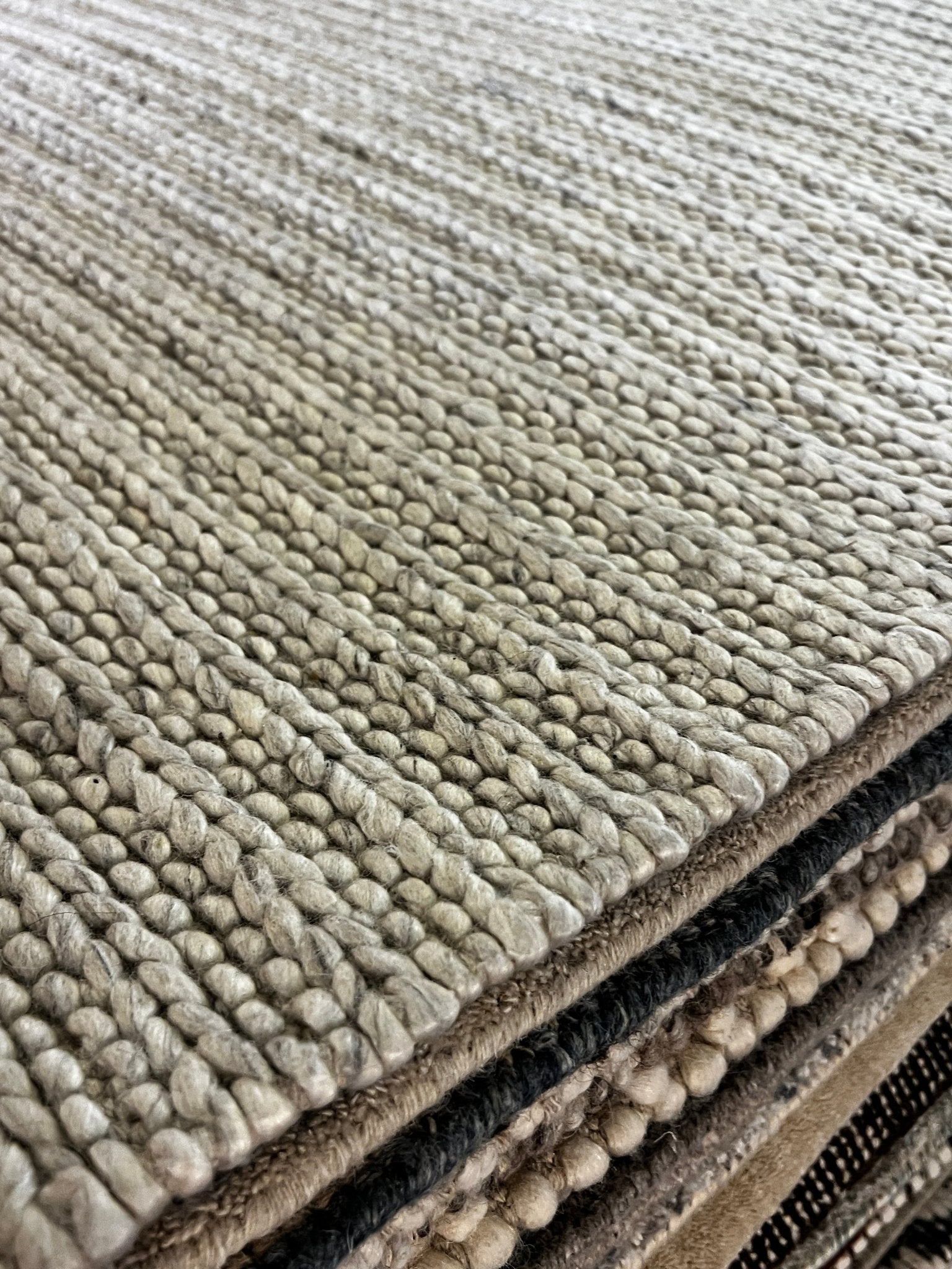 Stewy 7.9x10.3 Handwoven Wool Durrie Natural Beige | Banana Manor Rug Factory Outlet