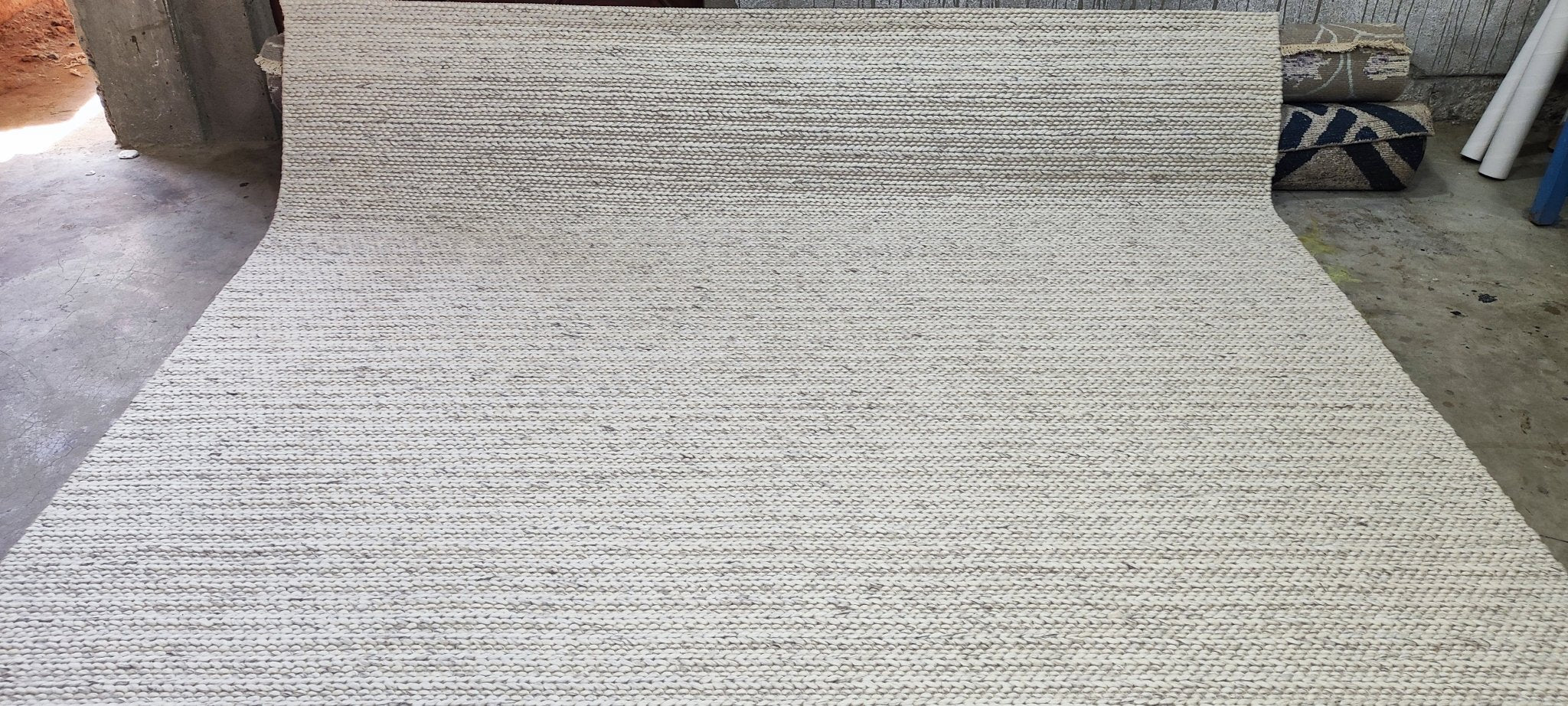 Stewy 7.9x10.3 Handwoven Wool Durrie Natural Beige | Banana Manor Rug Factory Outlet