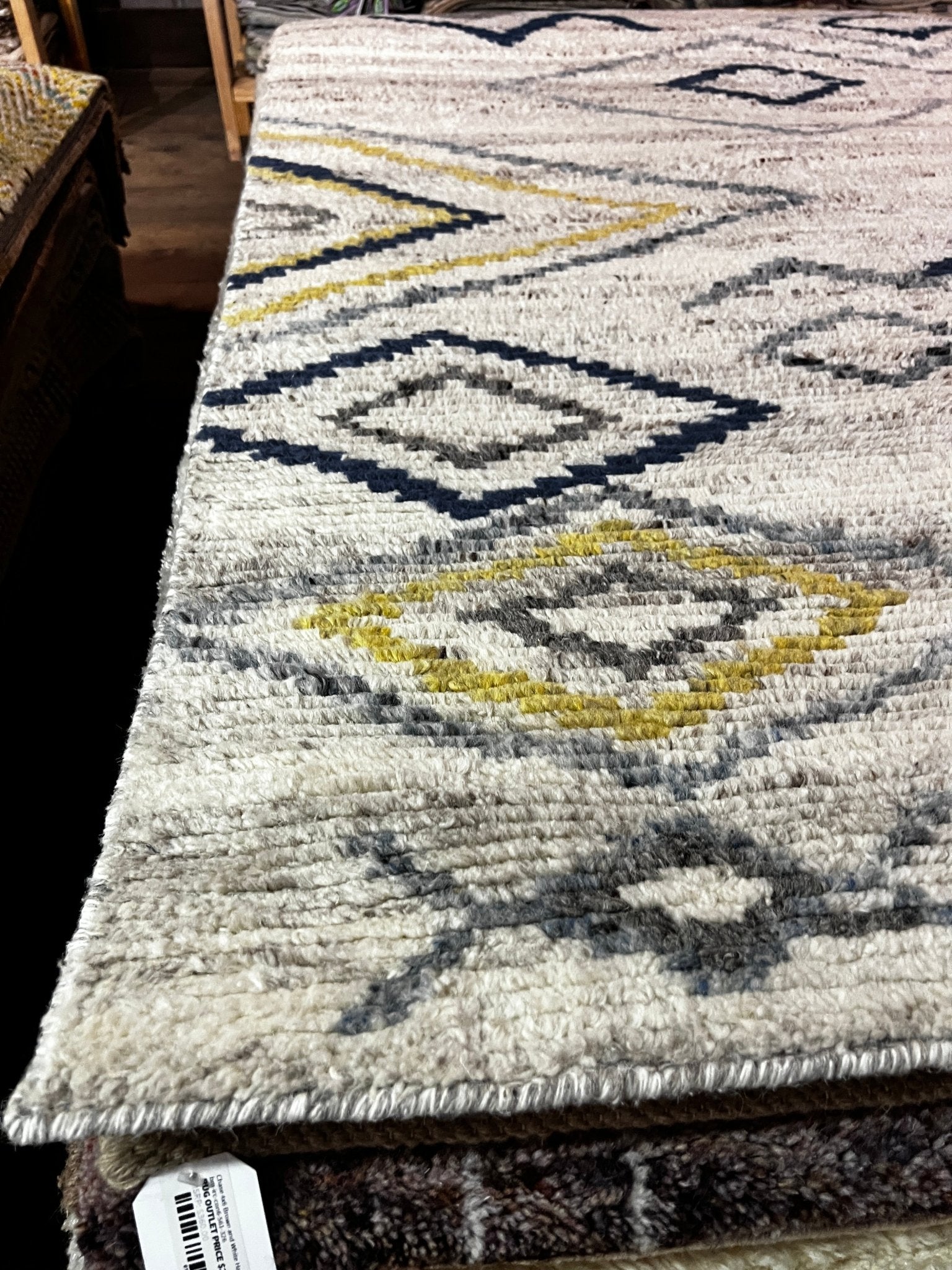 Stryker 4.3x6.3 Hand-Knotted Ivory Natural Modern | Banana Manor Rug Factory Outlet