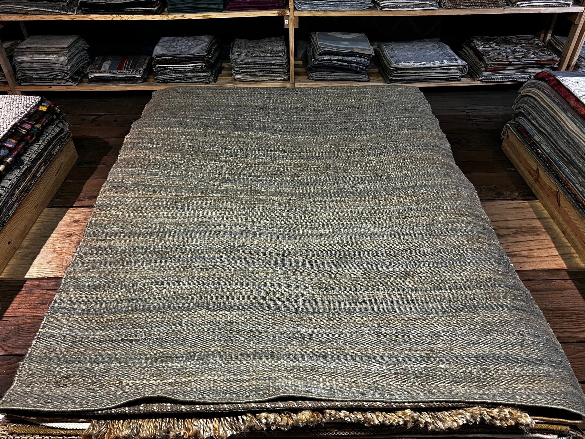 Stuart Rugs Minehead Stuart Margolin 5.9X8 Grey Jute Rug – Banana Manor Rug Factory Outlet