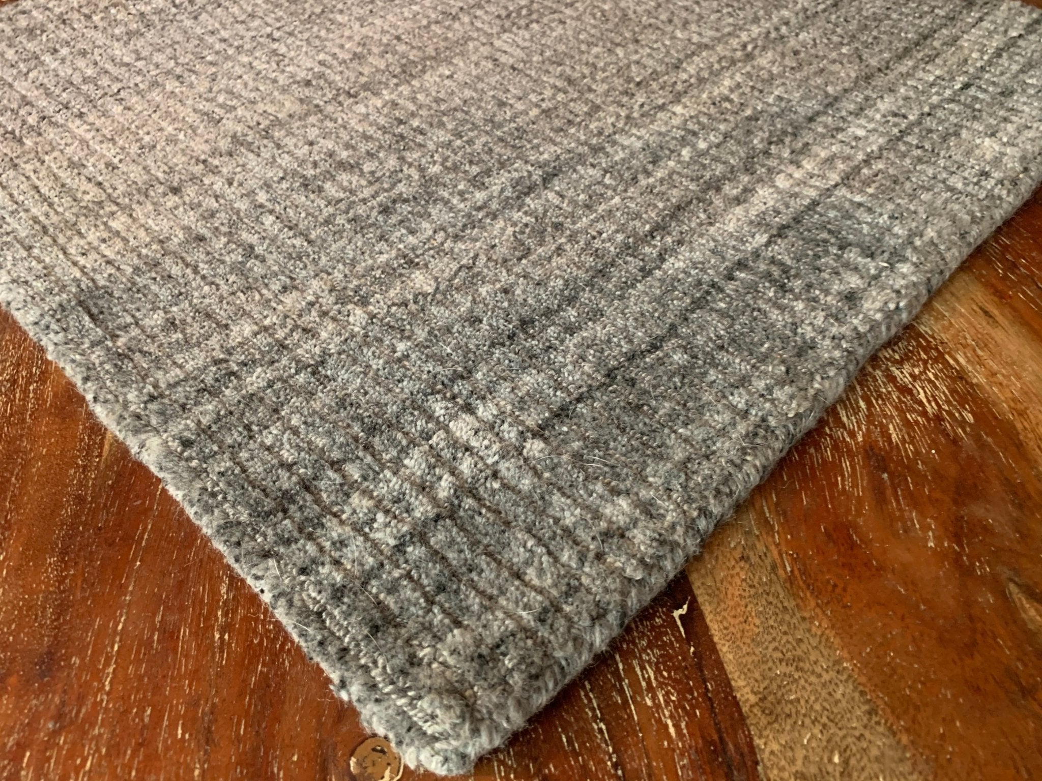 Subtle Dance of Charcoal Gray White Loom Knotted Viscose Rug | Banana Manor Rug Company
