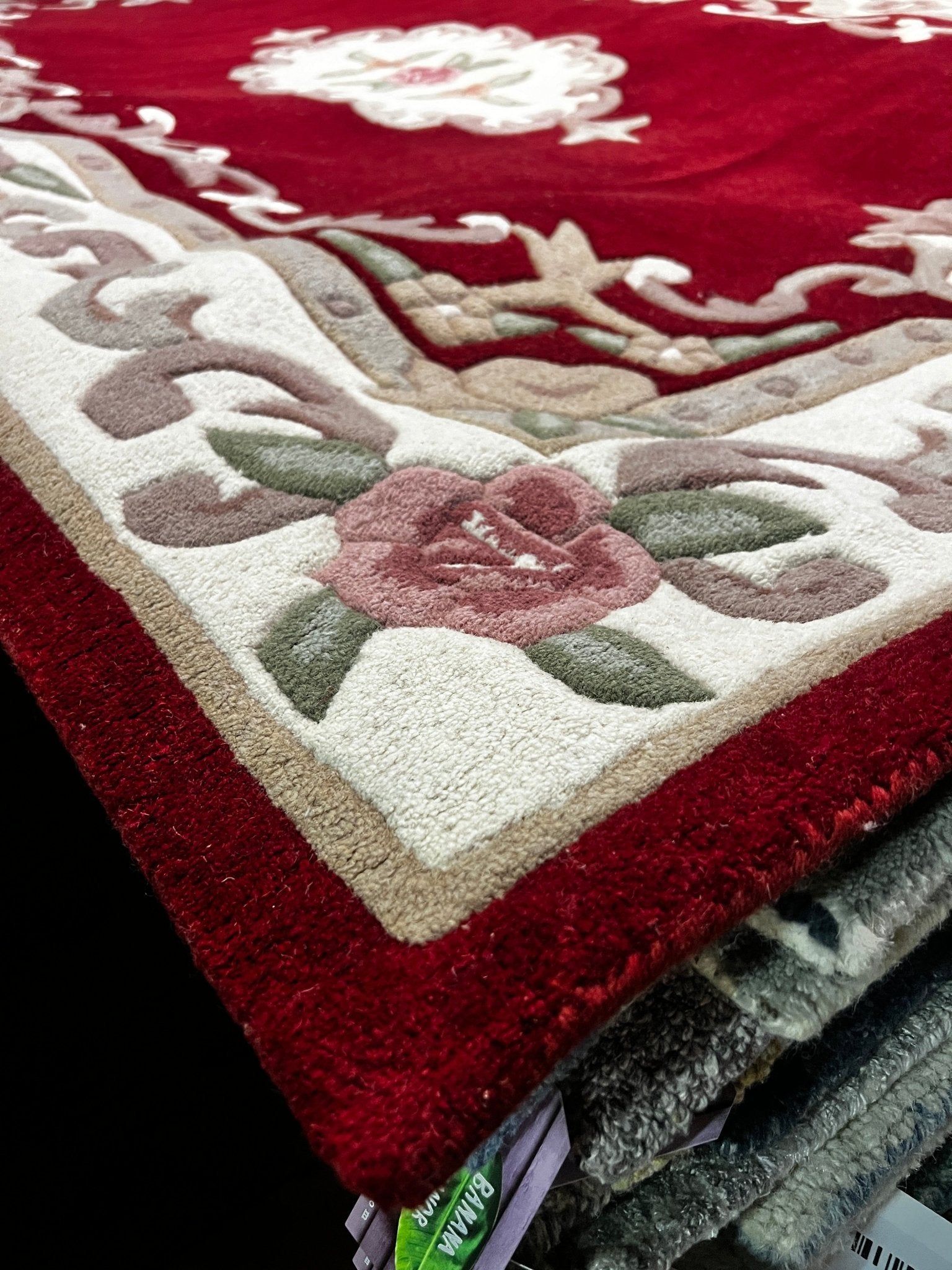 Sultry Swedish Death Metal Band 5.3x7.6 Hand-Tufted Wool Red & Ivory Embossed | Banana Manor Rug Factory Outlet