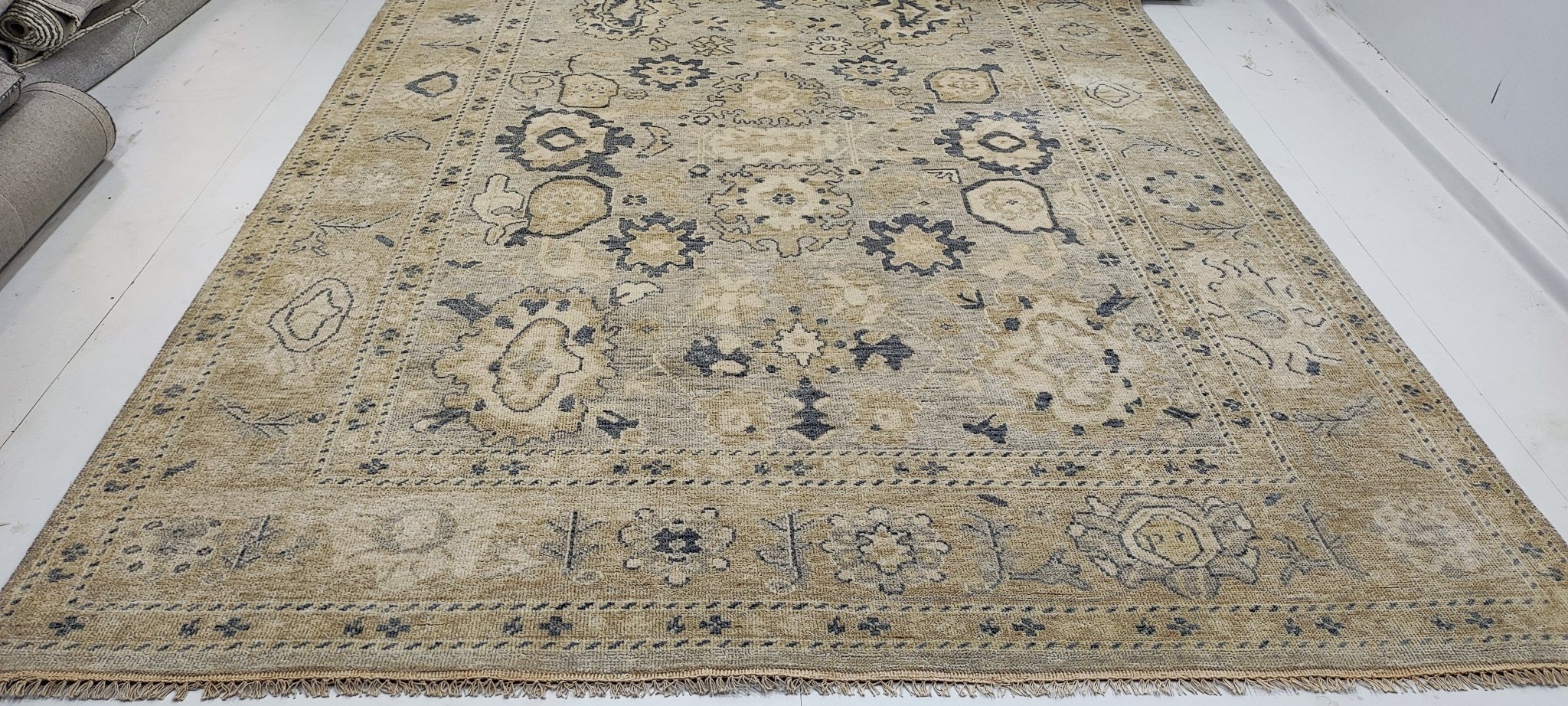 Susan Banks 9x12 Hand-Knotted Tan & Grey Oushak | Banana Manor Rug Factory Outlet