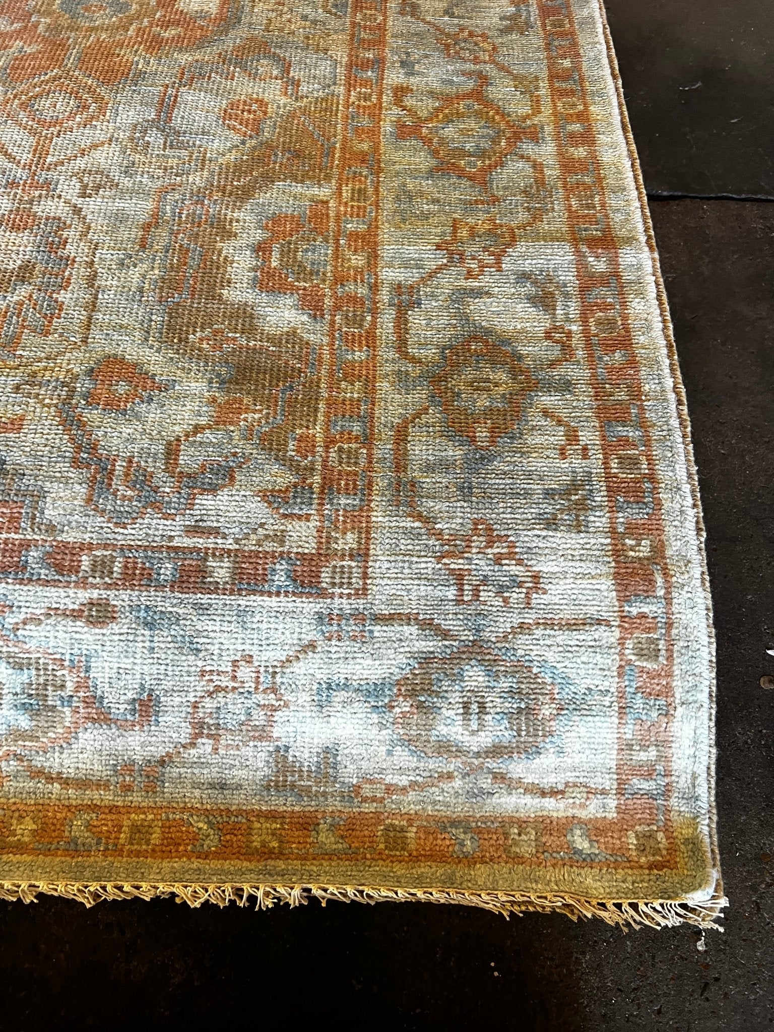 Sussanne Khan Light Blue Hand-Knotted Oushak Rug 8x10 | Banana Manor Rug Factory Outlet