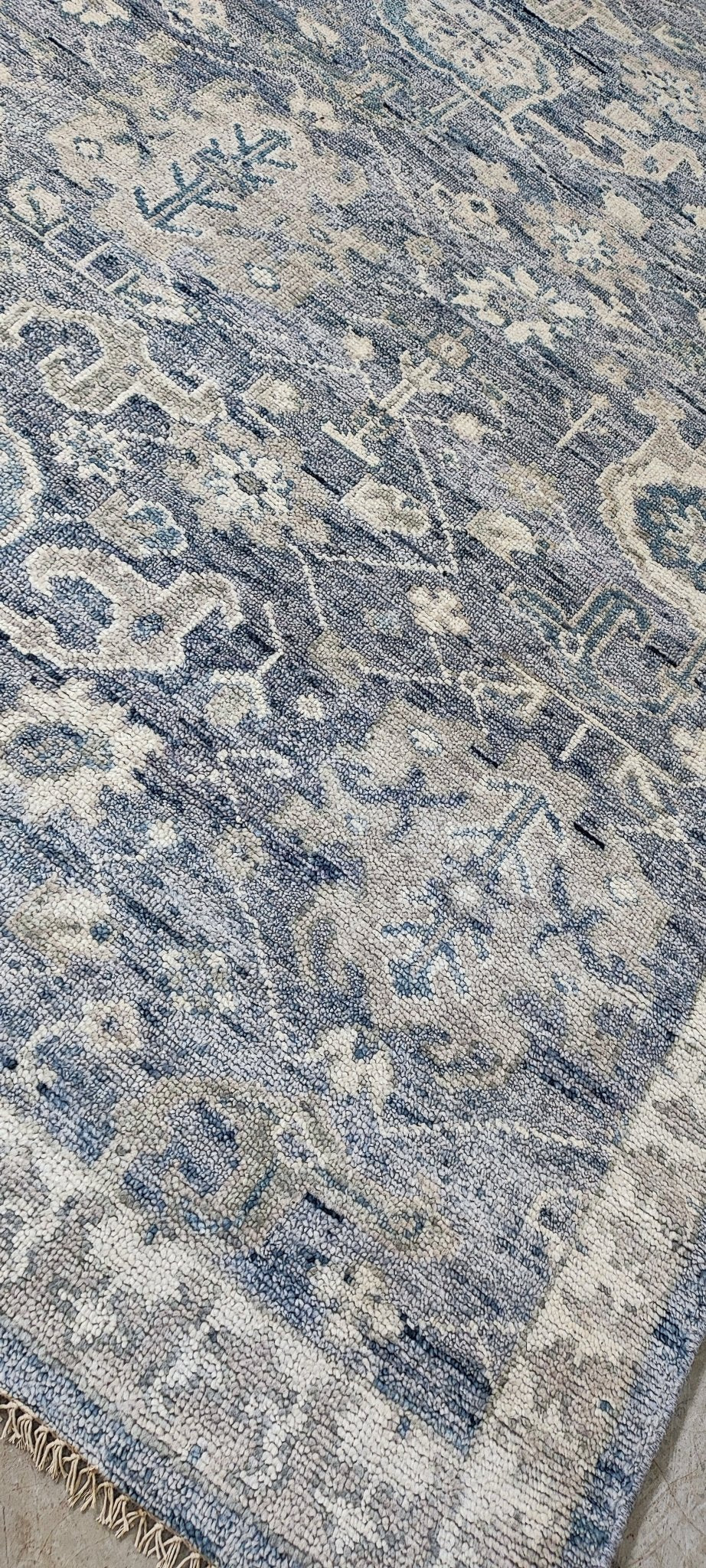 Sybil 8x10 Hand-Knotted Grey & Blue Oushak | Banana Manor Rug Factory Outlet