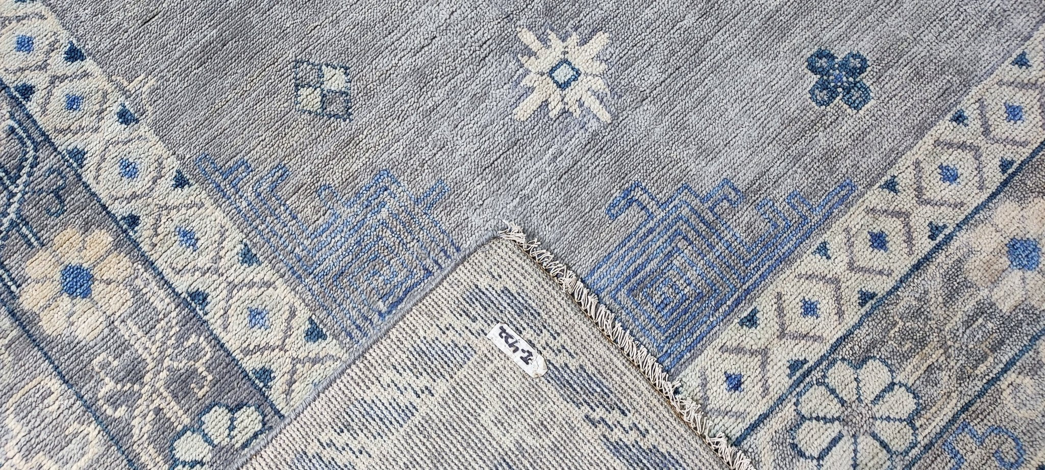 Sydne 9x12.6 Hand-Knotted Grey & Blue Oriental | Banana Manor Rug Factory Outlet