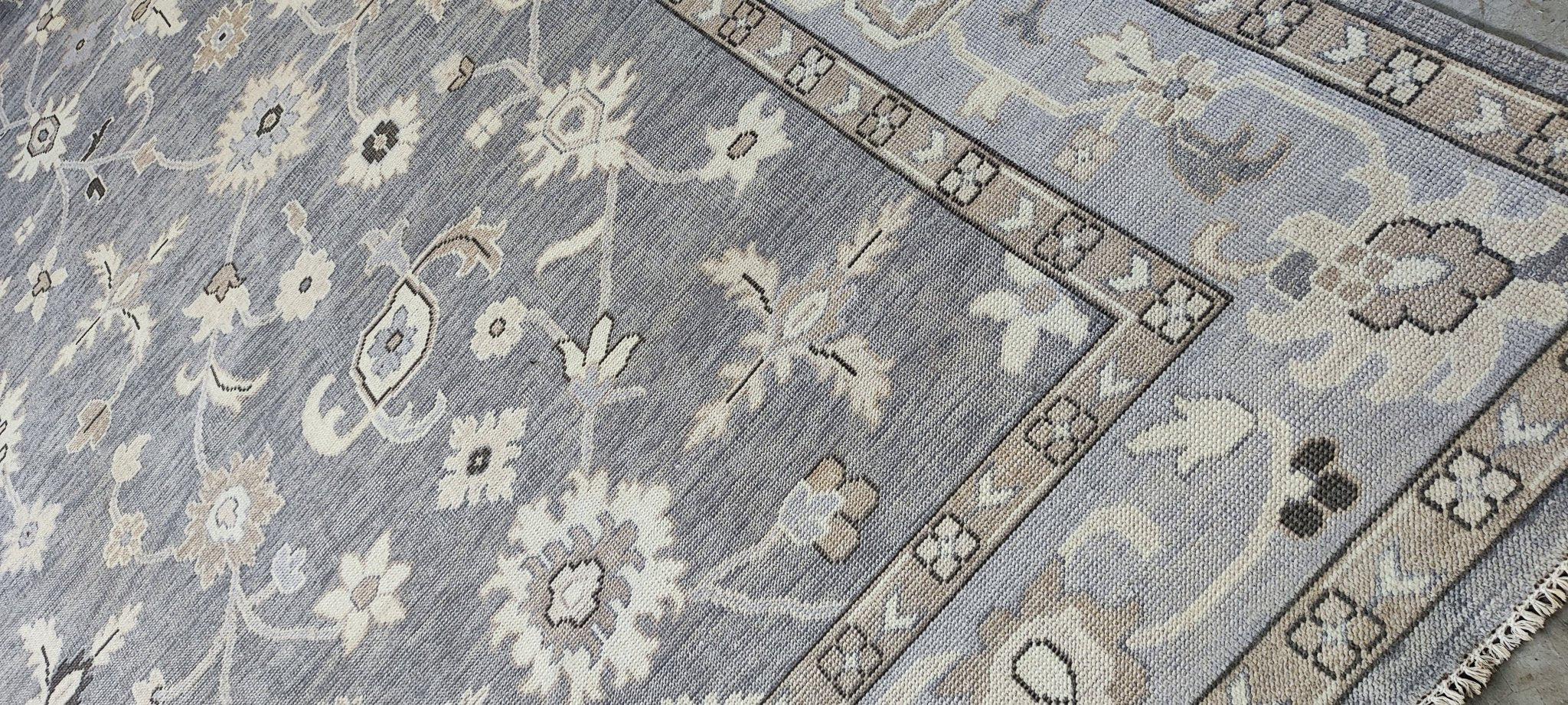 Tash 9x11.6 Hand Knotted Grey & Silver Turkish Oushak | Banana Manor Rug Factory Outlet