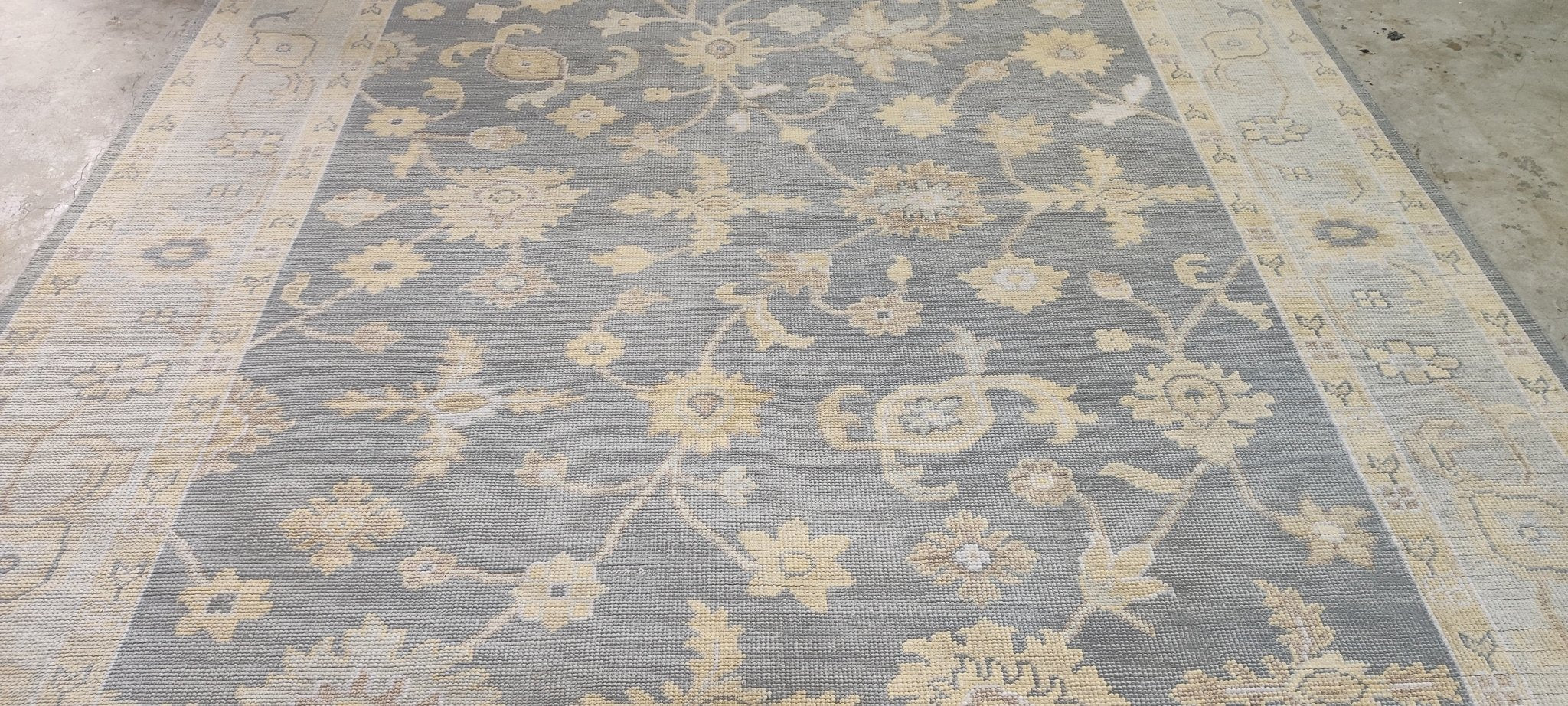 Tatyana Miron Grey and Light Grey Hand-Knotted Oushak Rug 8x10 | Banana Manor Rug Company