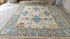 Teddy Duncan 8.9x11.9 Ivory and Light Blue Hand-Knotted Oushak Rug | Banana Manor Rug Company