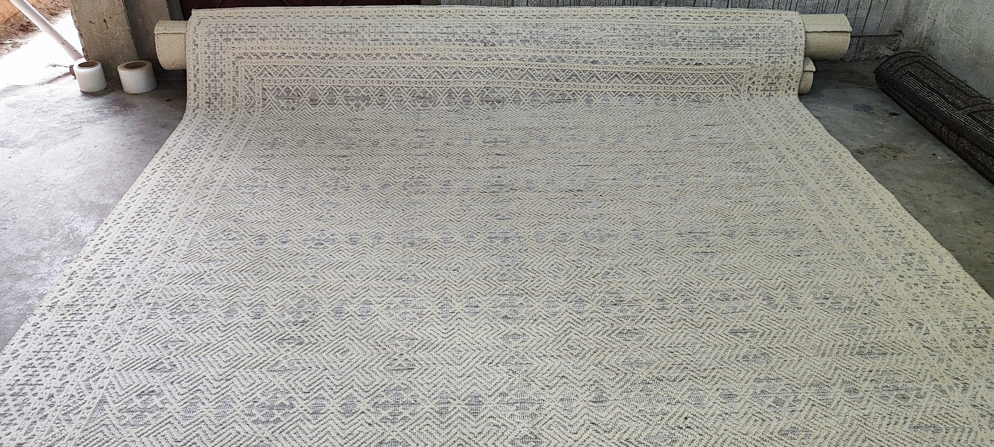 Terence 9x12 Hand-Knotted Ivory & Grey Modern | Banana Manor Rug Factory Outlet