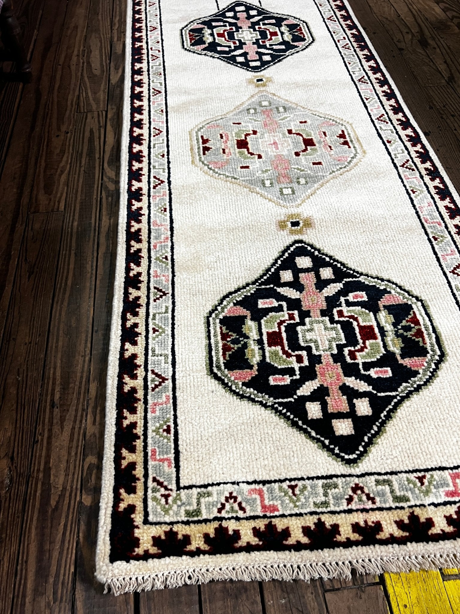 Terri 2.6x11.9 Hand-Knotted Ivory Oushak Runner | Banana Manor Rug Factory Outlet