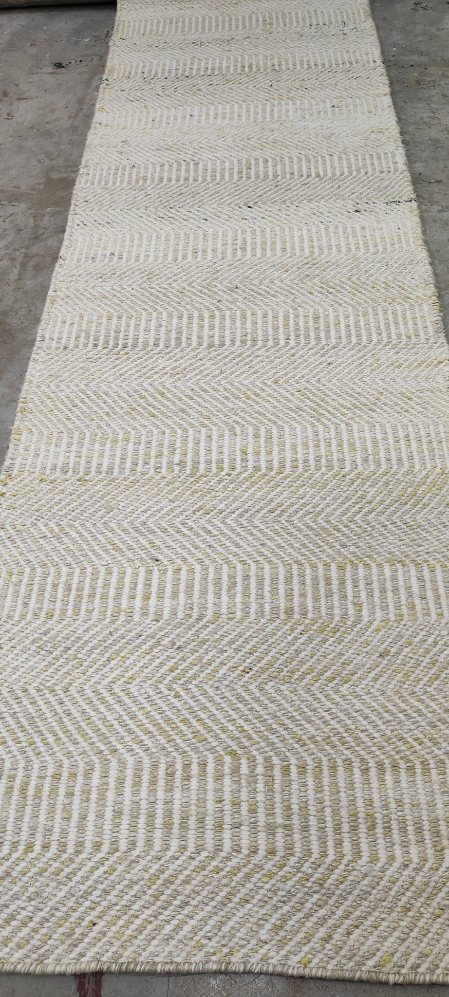 The Bone 2.6x9.6 Ivory Handwoven Durrie Runner | Banana Manor Rug Company