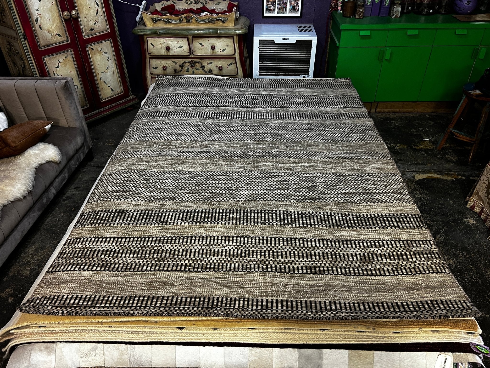 The Friendly Bar 6x8.6 Handwoven Brown Mix Grass | Banana Manor Rug Factory Outlet