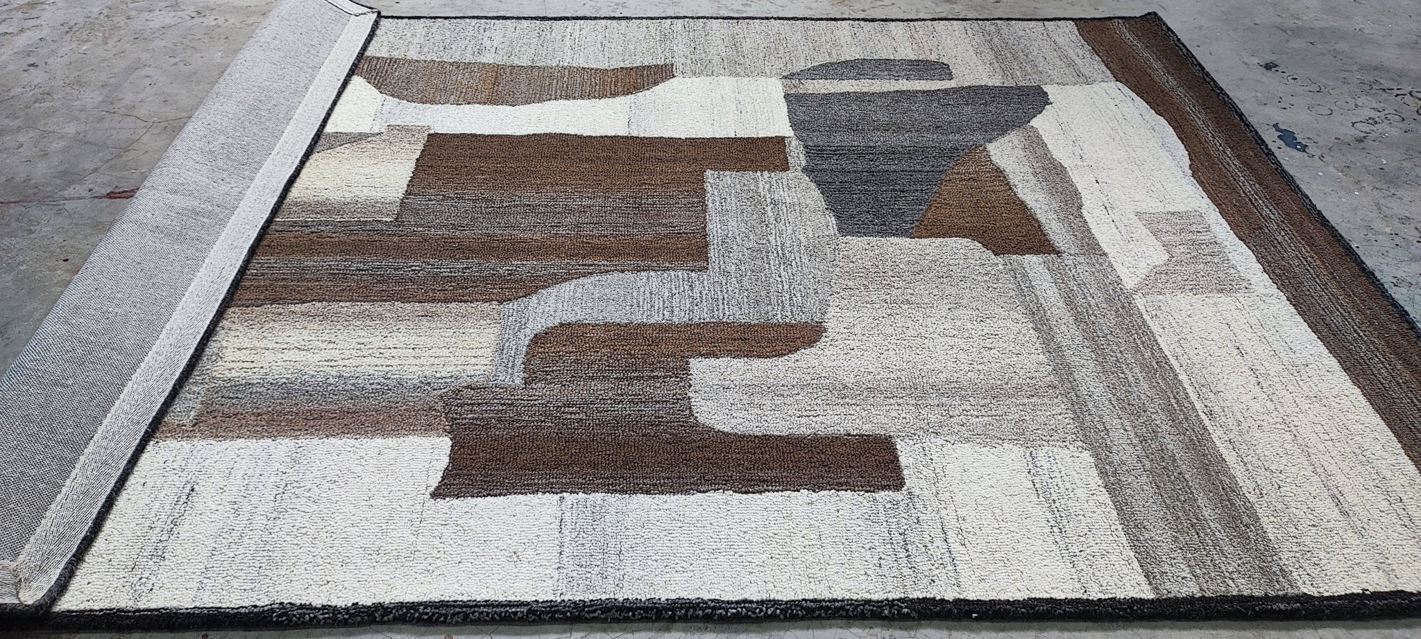 The Hangar 5.3x7.6 Hand-Tufted Silver & Grey Modern Loop | Banana Manor Rug Factory Outlet