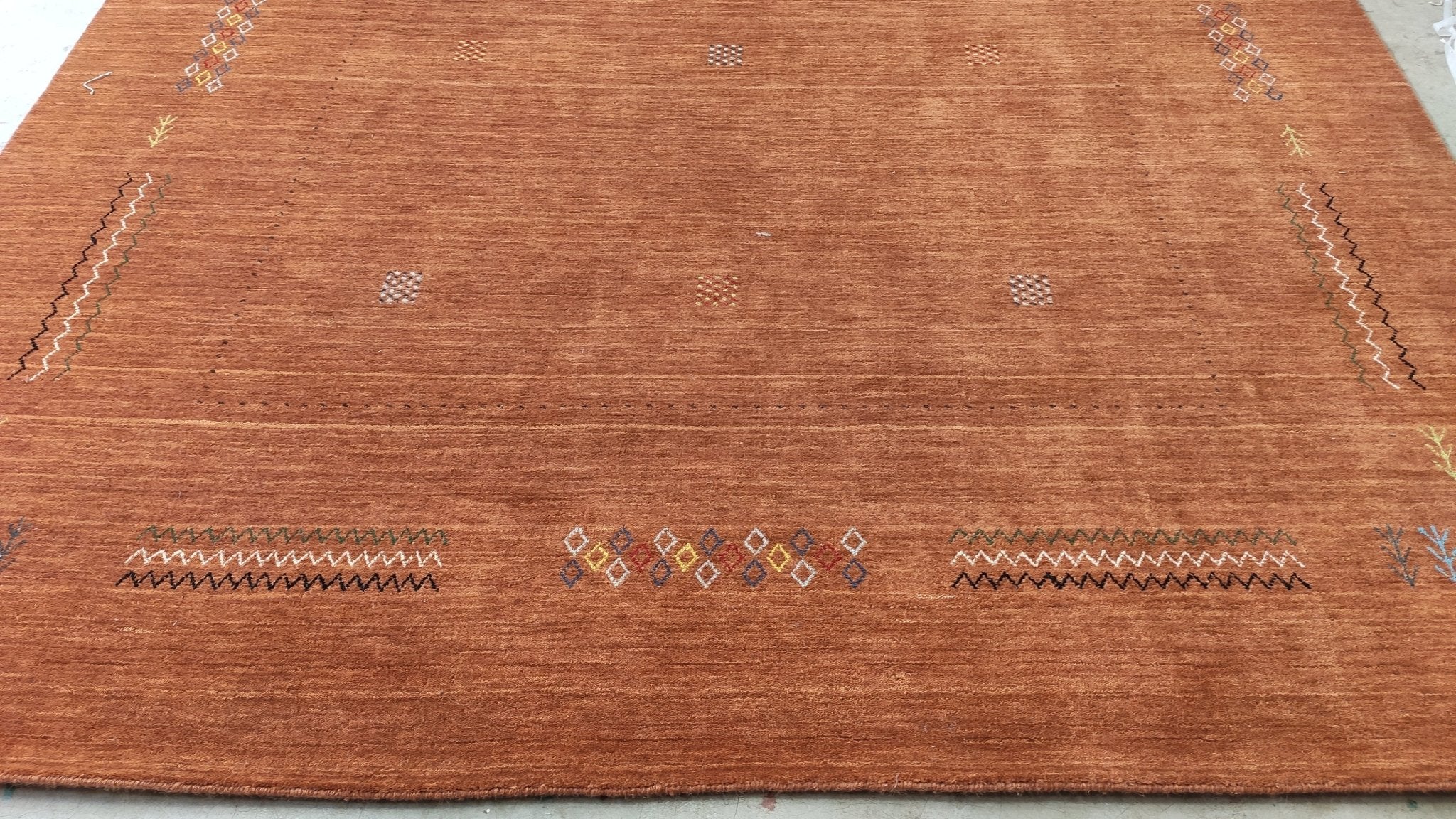 The Ladies Man 8.3x9.9 Rust Handwoven Rug | Banana Manor Rug Company