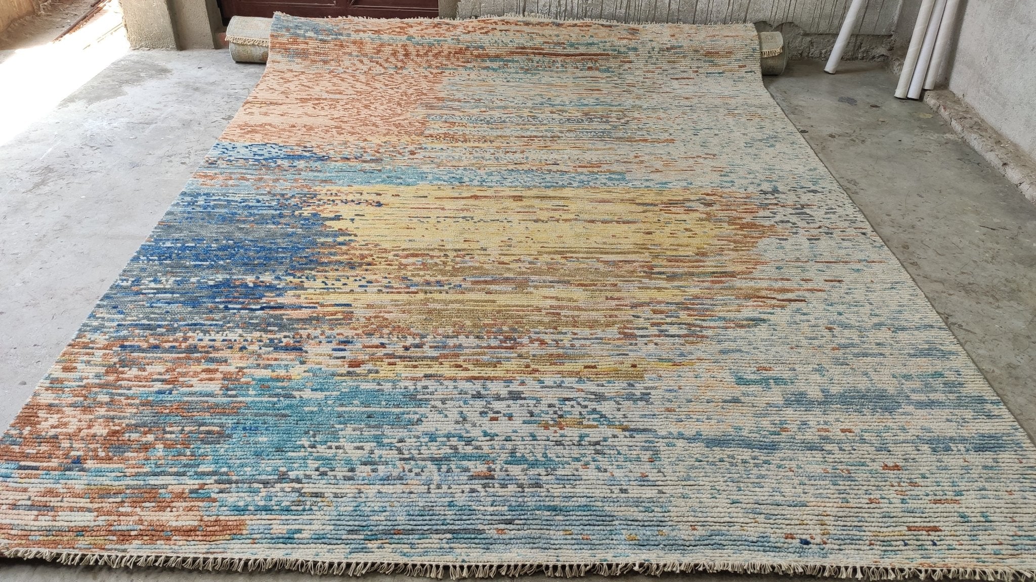Thea Sofie Loch Naess 8x10.6 Multi-Colored Hand-Knotted Abstract Rug | Banana Manor Rug Company
