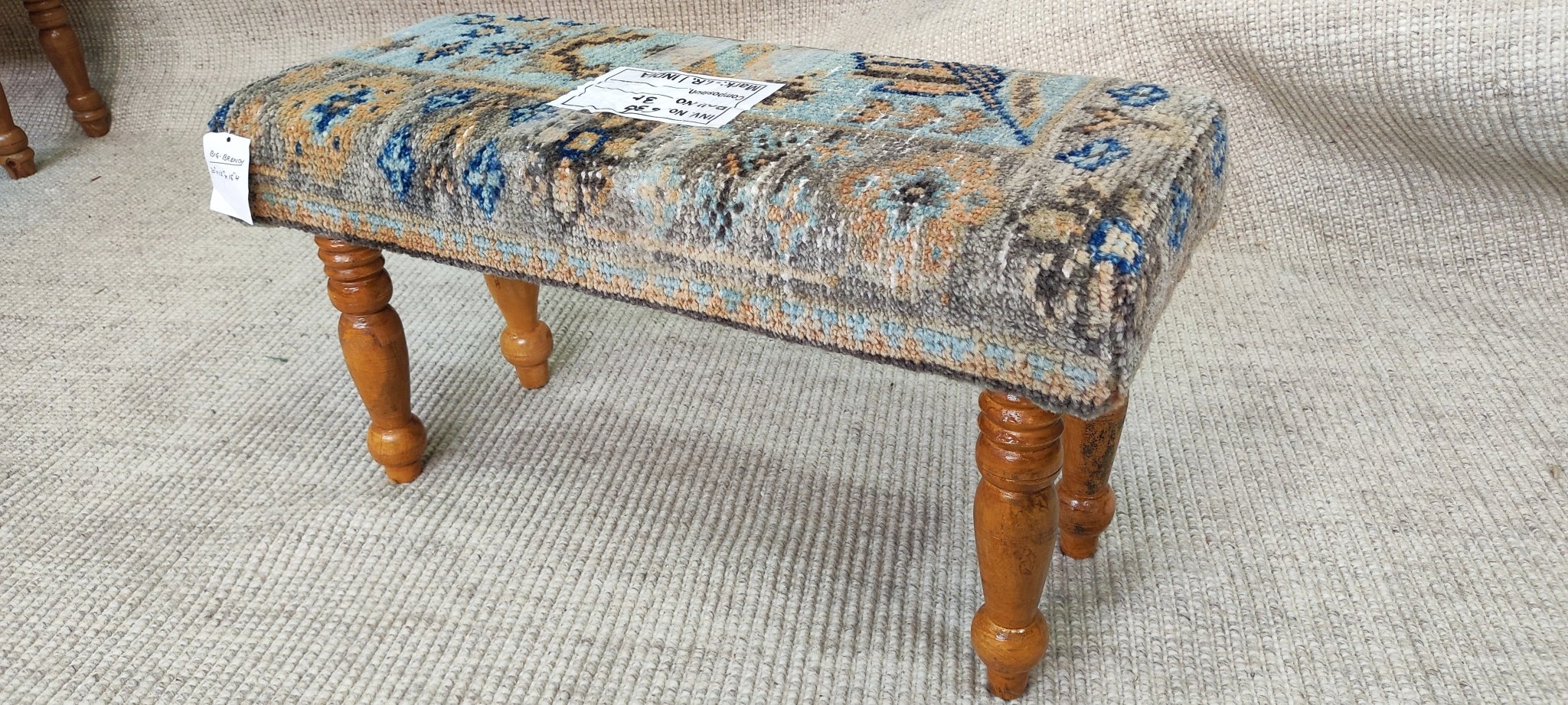 Thelma Ritter 30x12x16 Wooden Upholstered Bench | Banana Manor Rug Factory Outlet