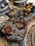 Theodore Rust and Blue Pouffe | Banana Manor Rug Factory Outlet