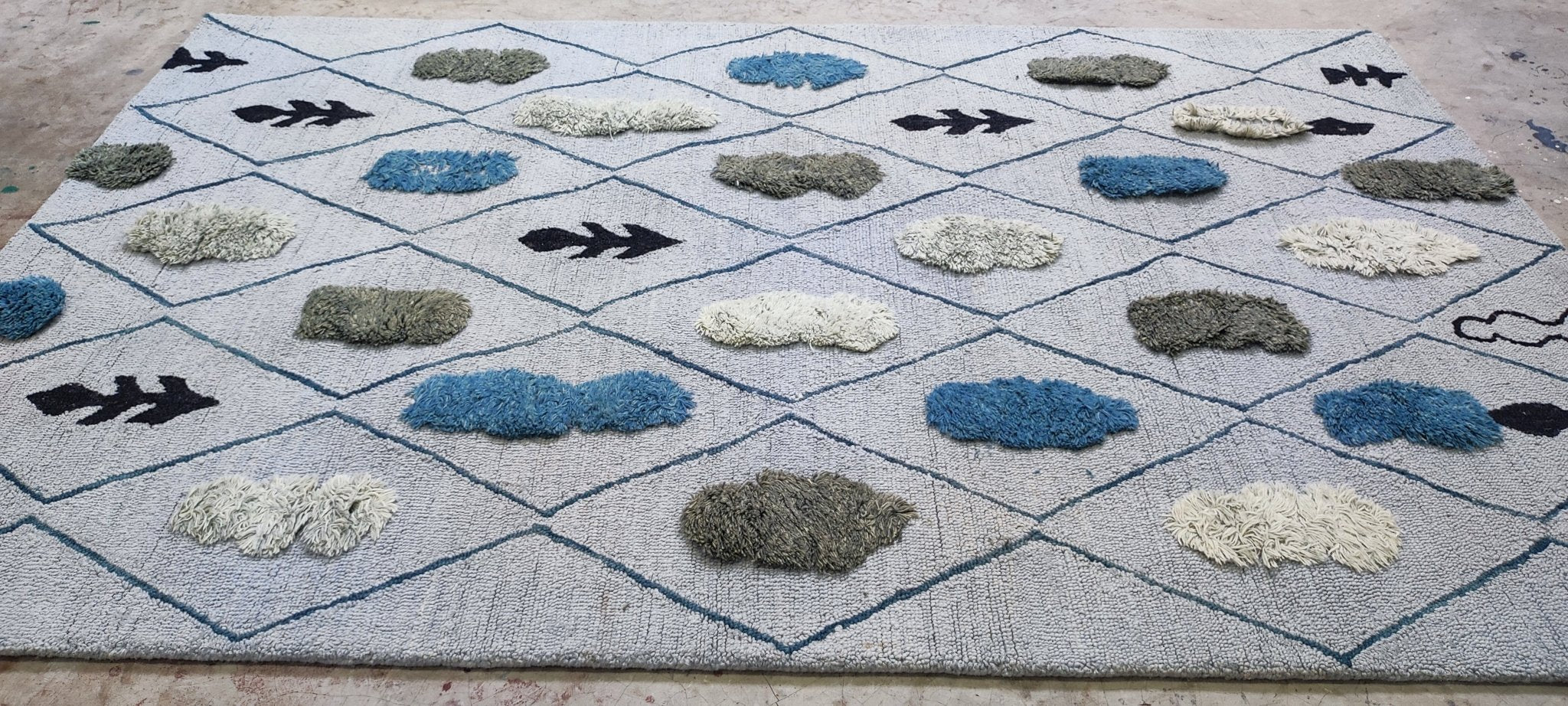 Three Keys 5x8 Hand-Tufted Light Blue High Low | Banana Manor Rug Factory Outlet
