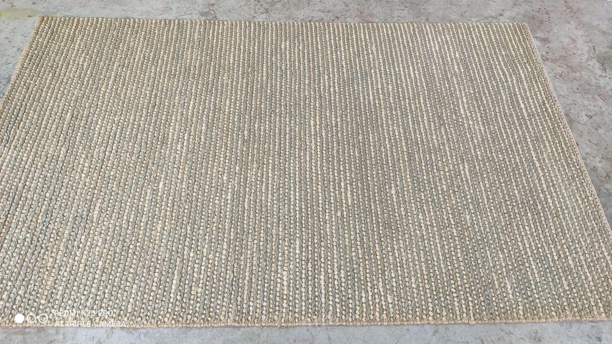 Tom Tuttle from Tacoma 5x8 Handwoven Natural and Grey Striped Jute Rug | Banana Manor Rug Company