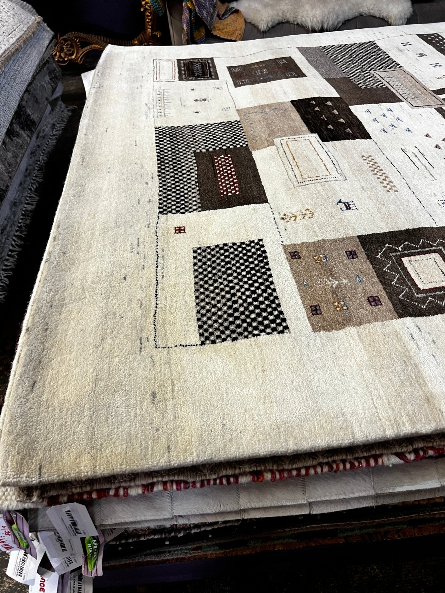 Tommy Thomassie 6x8 Hand-Knotted Brown & Beige Lori Buff | Banana Manor Rug Factory Outlet