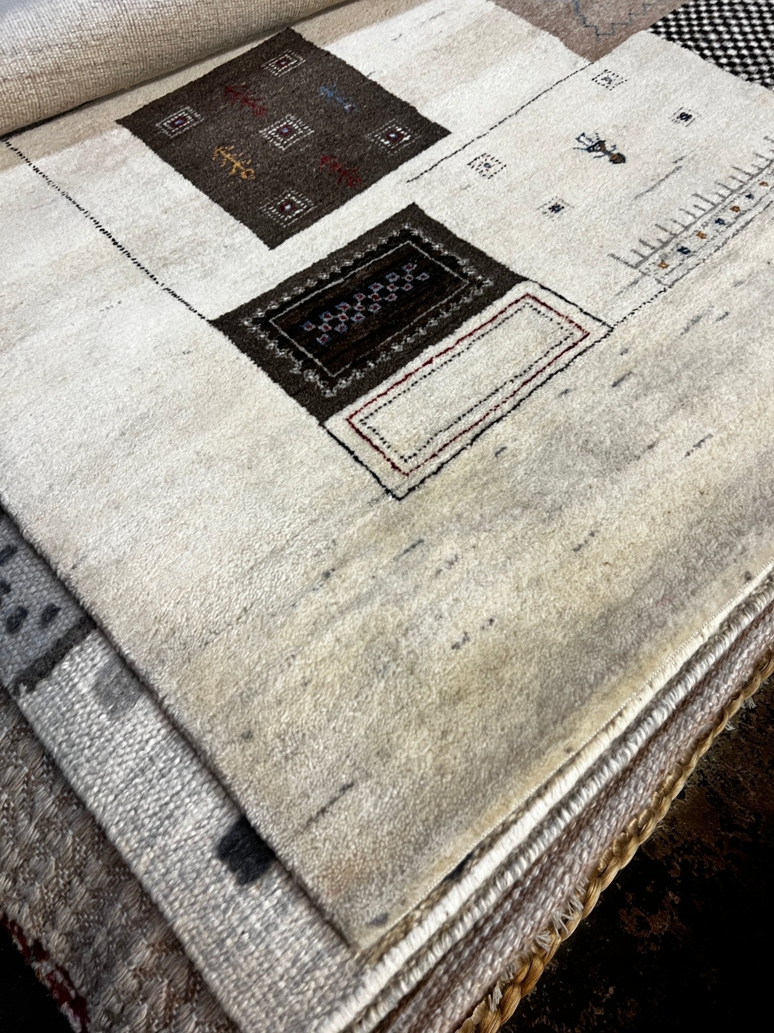 Tommy Thomassie 6x8 Hand-Knotted Brown & Beige Lori Buff | Banana Manor Rug Factory Outlet